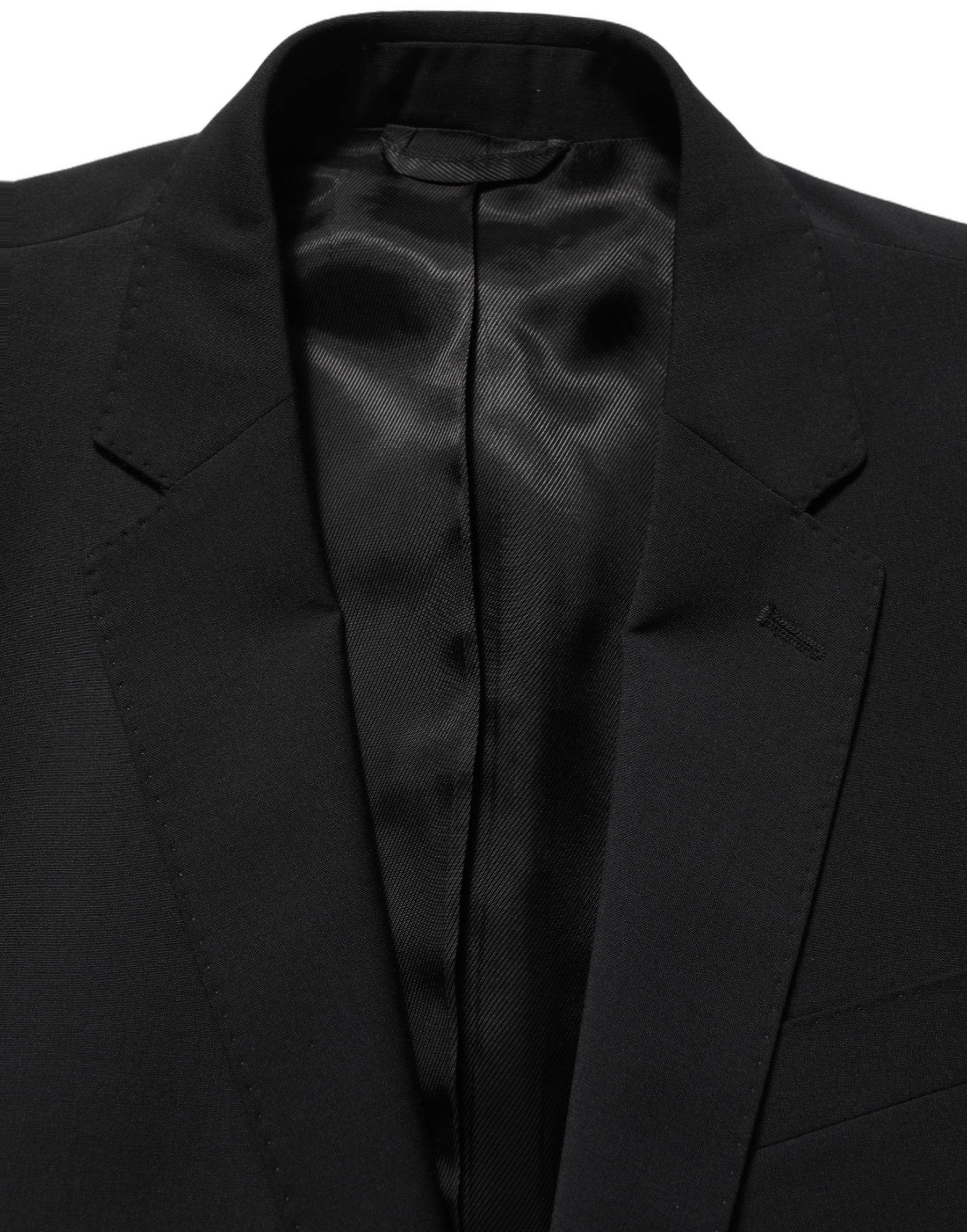 Dolce & Gabbana Black Wool Slim Fit Formal 2 Piece Men Suit | Regal Royce