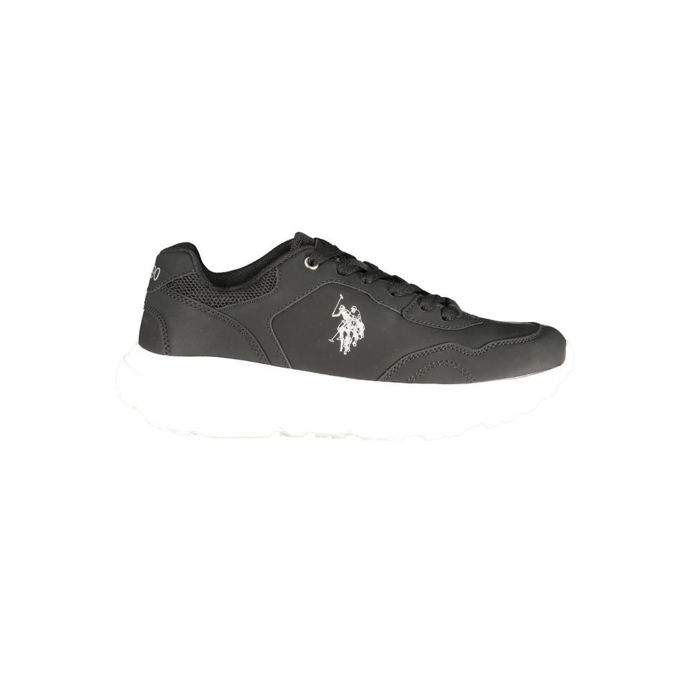 U.S. POLO ASSN. Black Polyurethane Women's Sneaker | Regal Royce