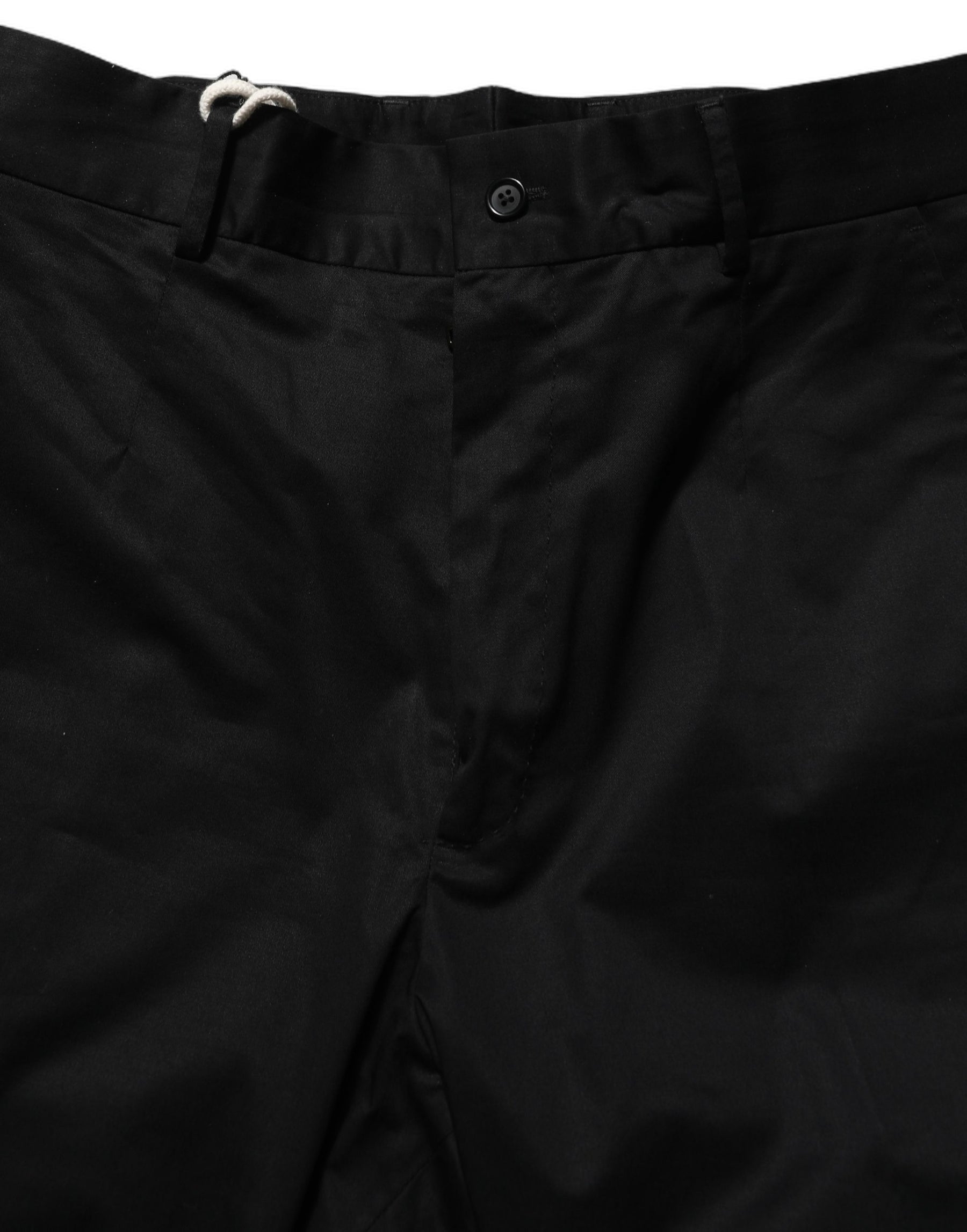 Dolce & Gabbana Black Cotton Tapered Leg Dress Trouser Pants | Regal Royce