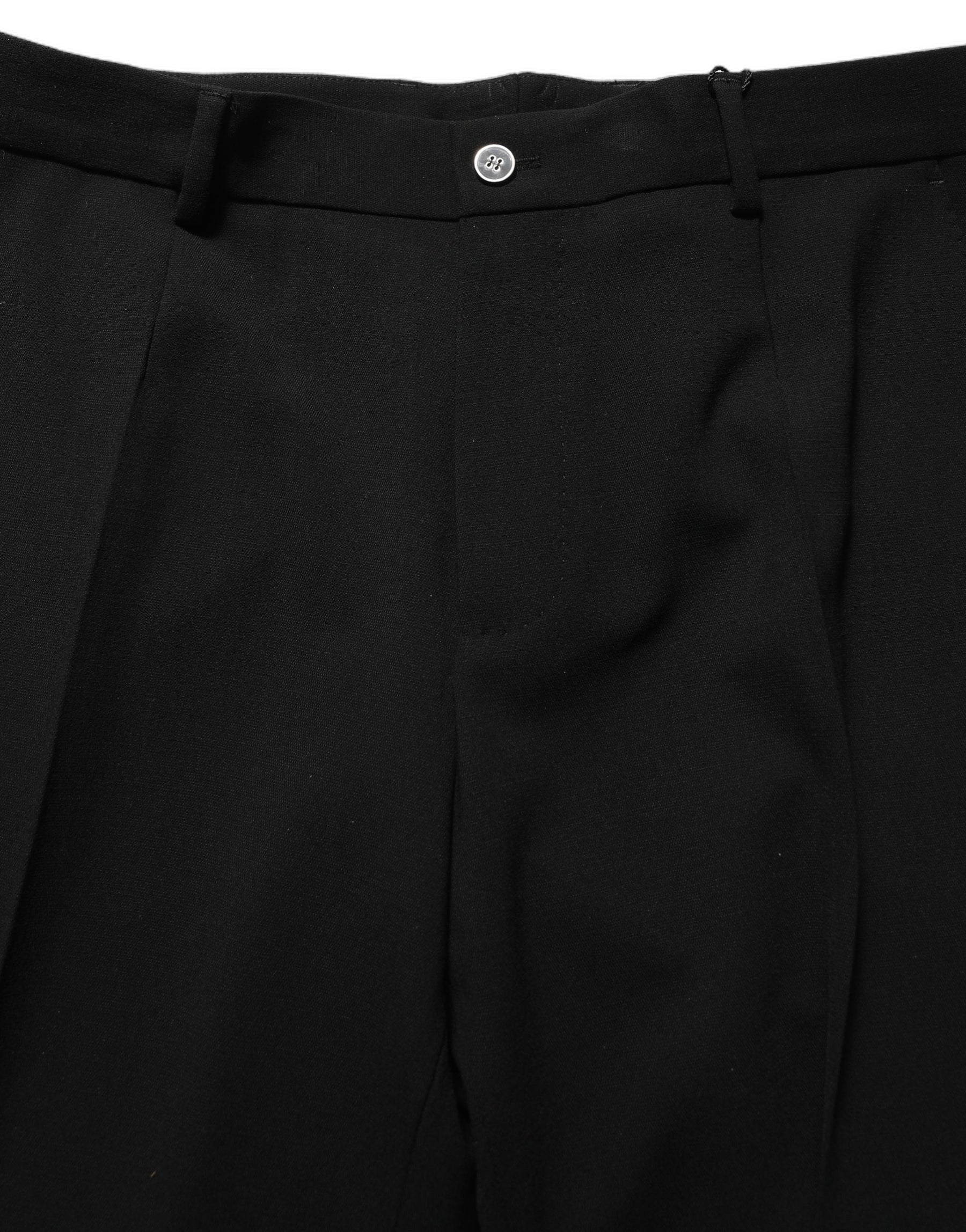 Dolce & Gabbana Black Wool Straight Men Dress Trouser Pants | Regal Royce