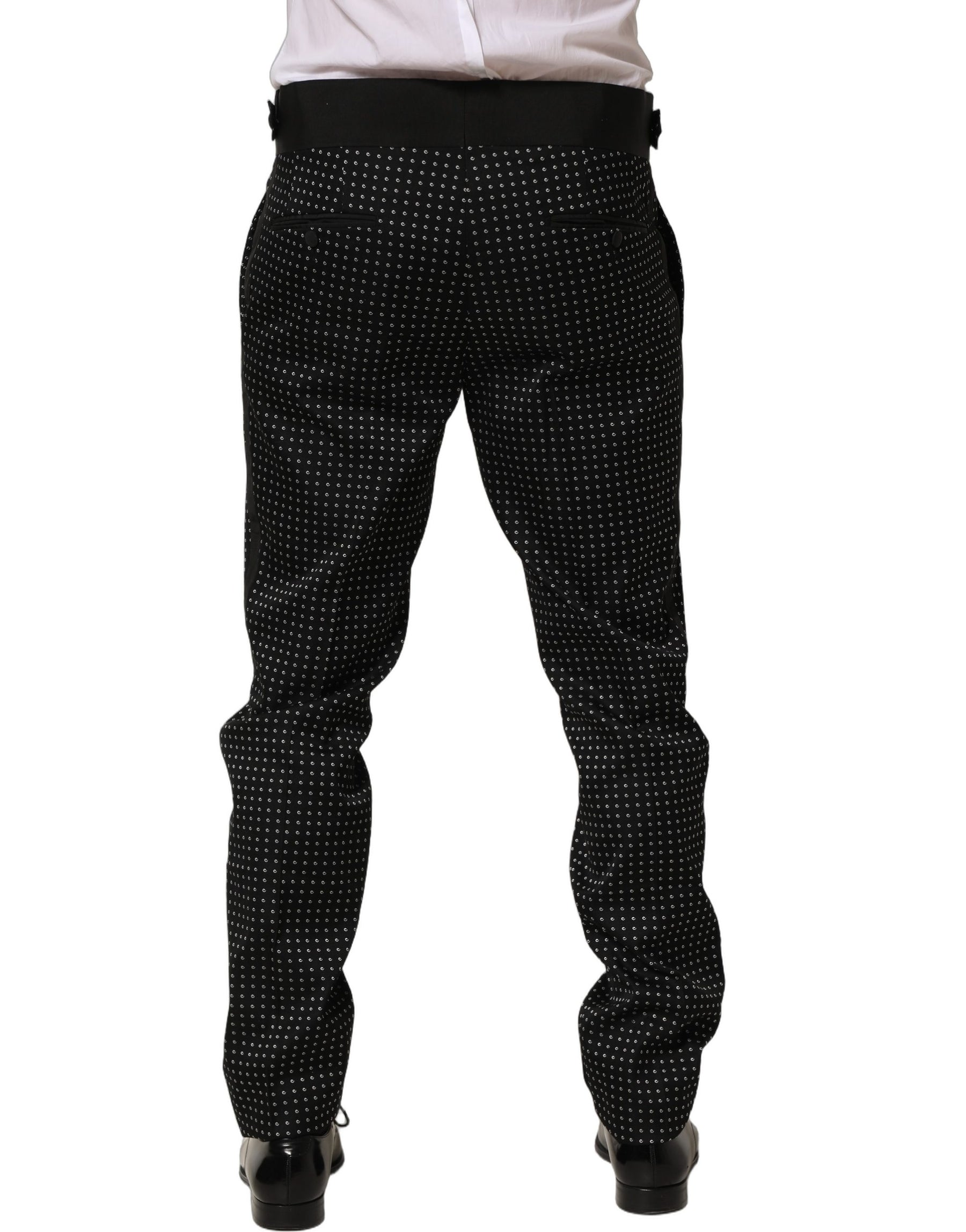 Dolce & Gabbana Black Polka Dot Cotton Dress Trouser Pants | Regal Royce