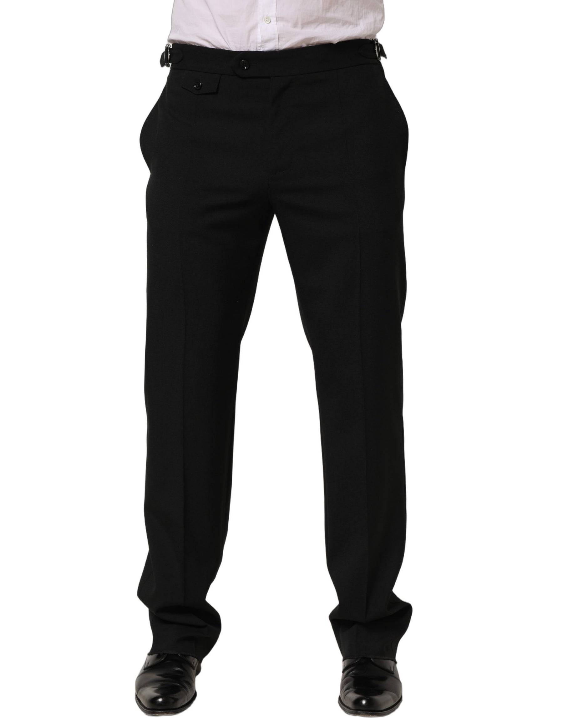 Dolce & Gabbana Black Tapered Leg Men Dress Trouser Pants | Regal Royce