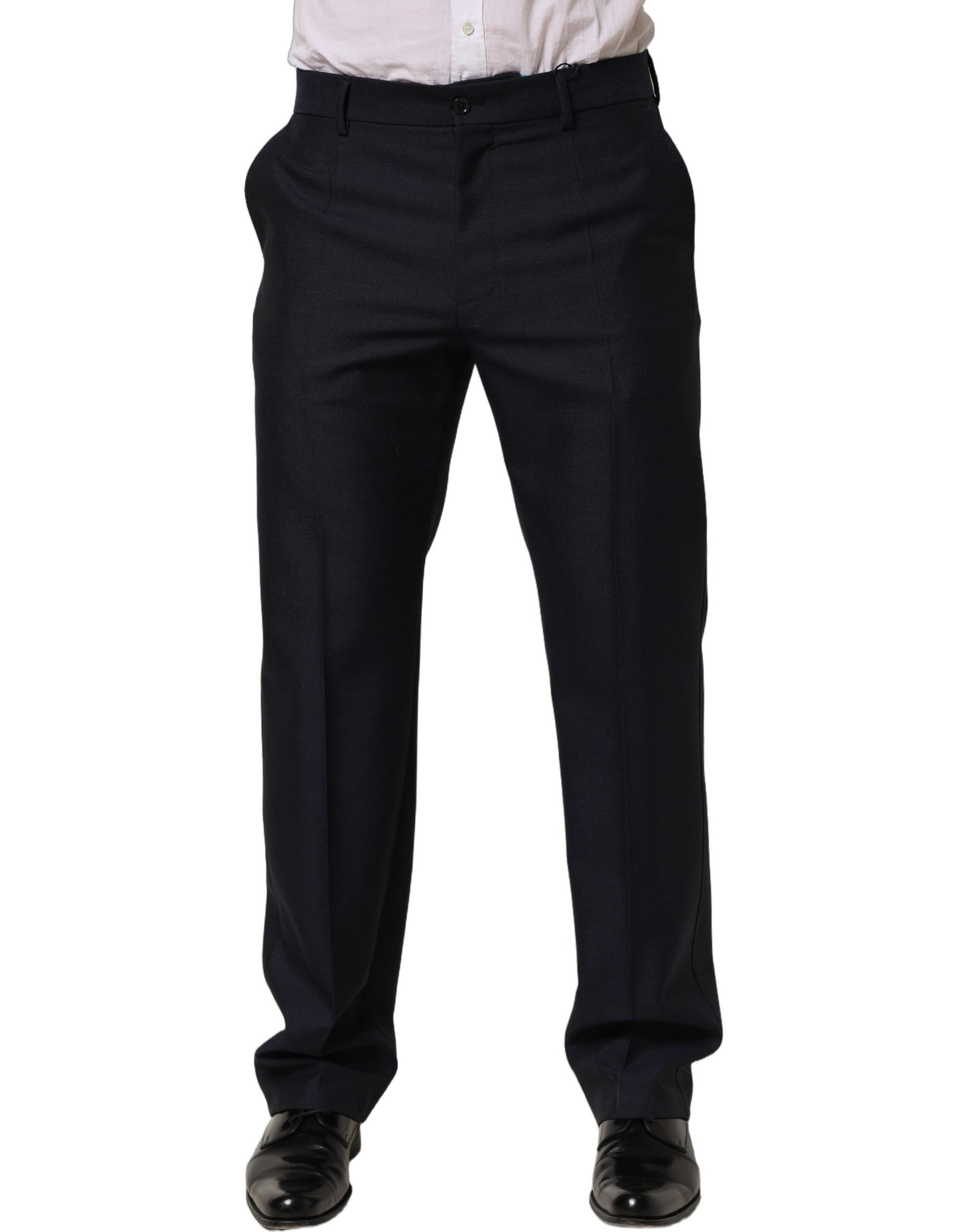 Dolce & Gabbana Black Wool Tapered Leg Dress Trouser Pants | Regal Royce