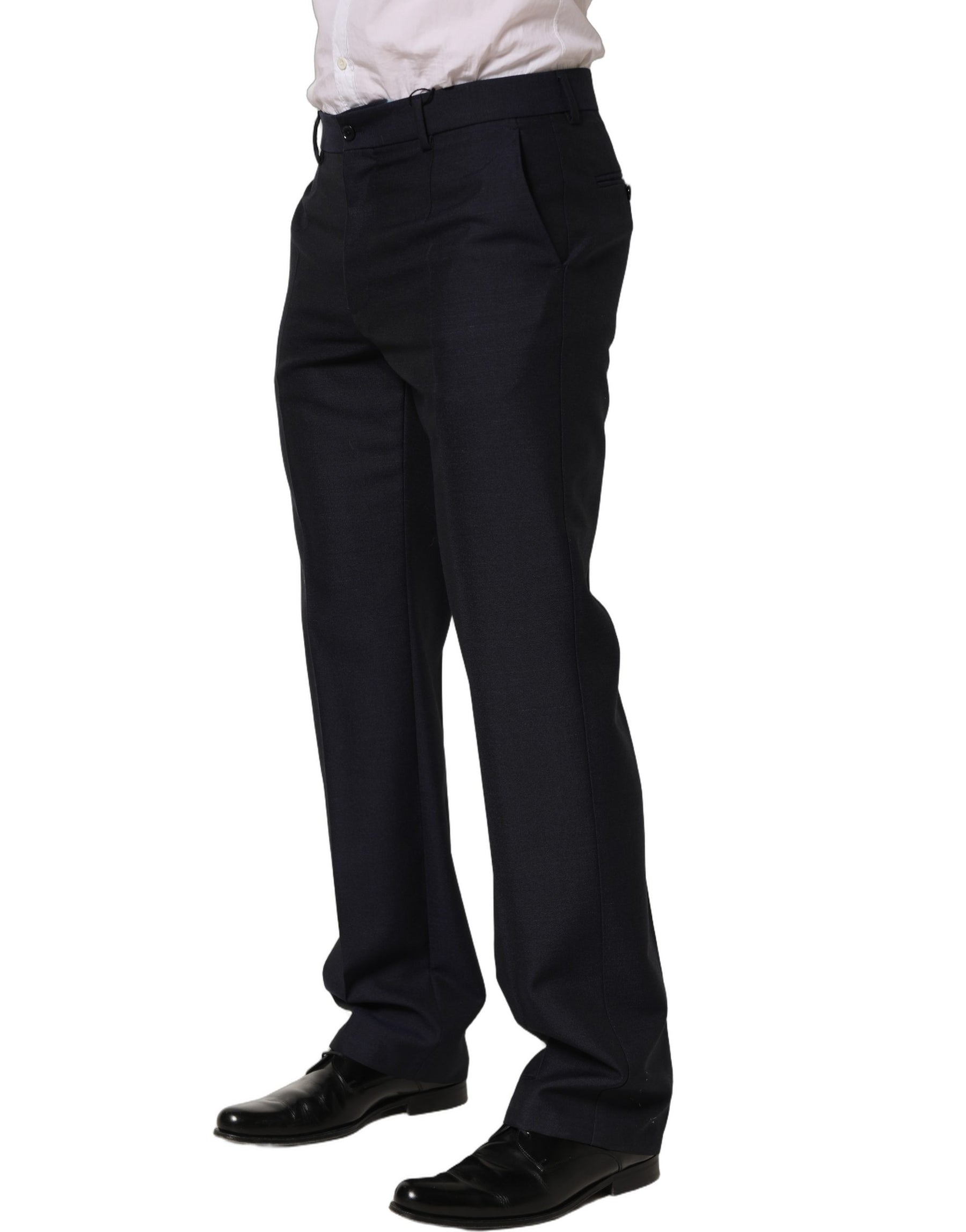 Dolce & Gabbana Black Wool Tapered Leg Dress Trouser Pants | Regal Royce
