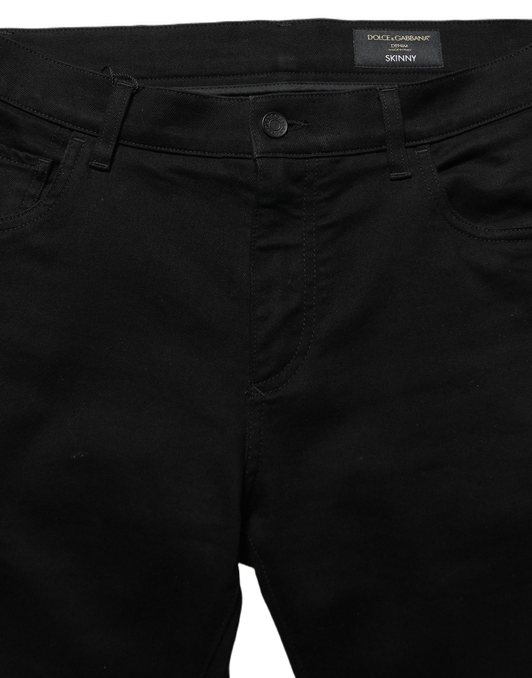 Dolce & Gabbana Black Cotton Stretch Skinny Men Denim Jeans | Regal Royce
