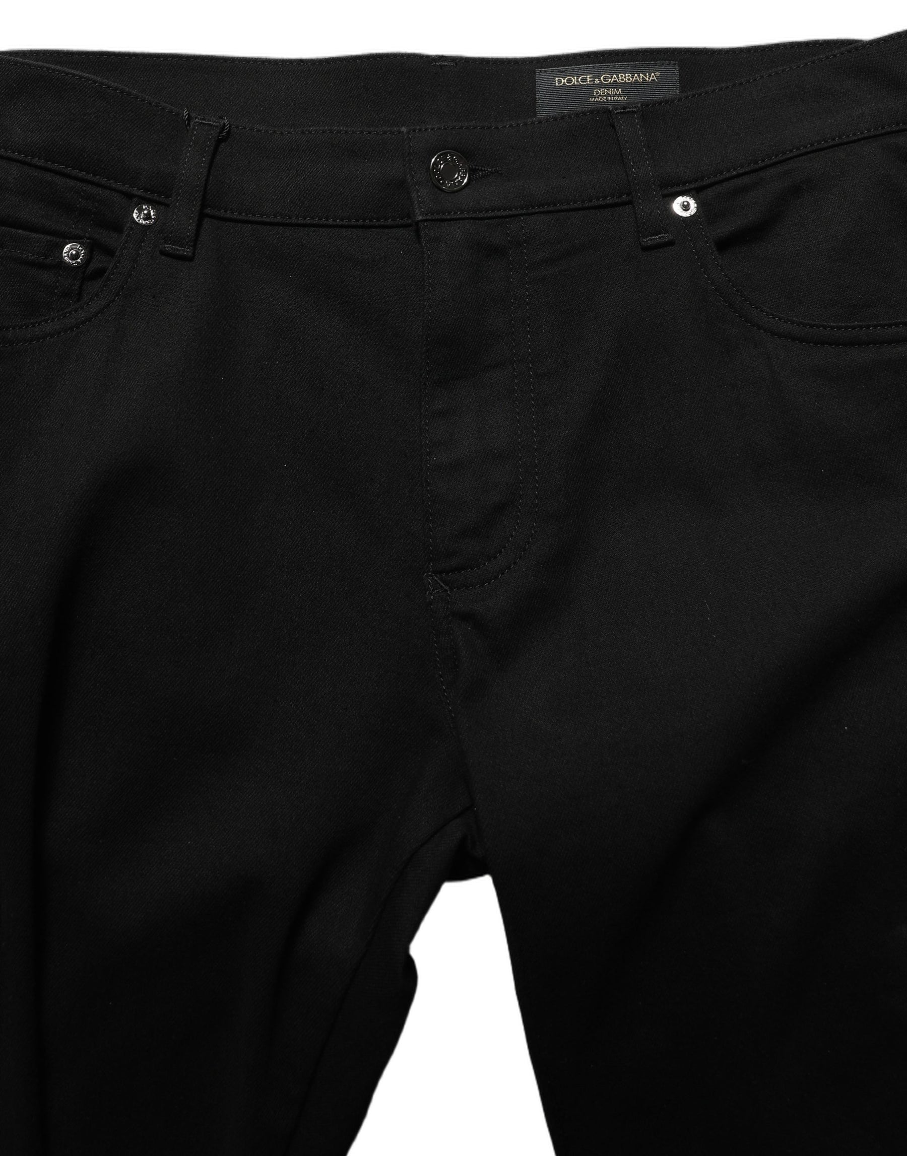 Dolce & Gabbana Black Cotton Stretch Skinny Men Denim Jeans | Regal Royce