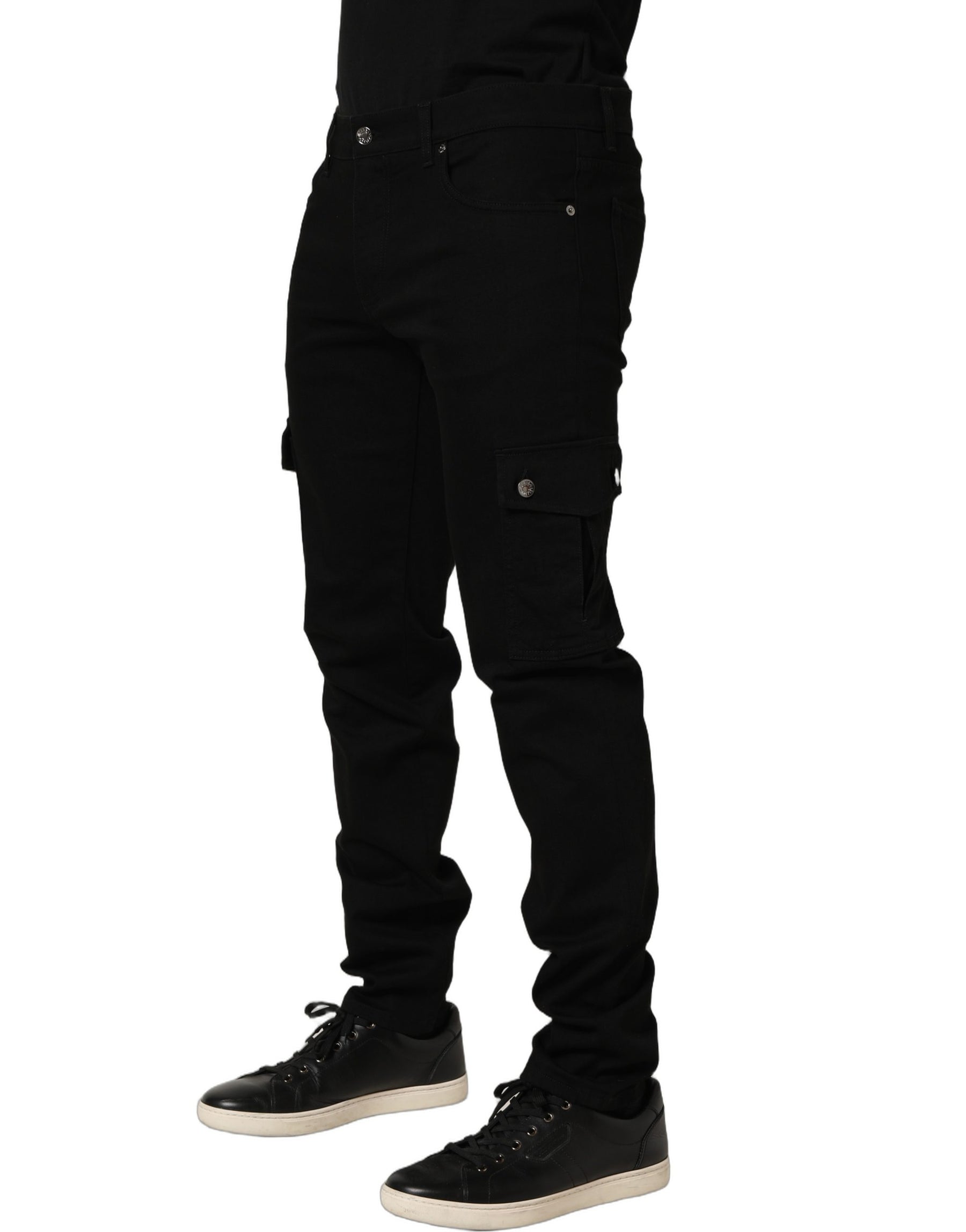 Dolce & Gabbana Black Cotton Stretch Skinny Men Denim Jeans | Regal Royce