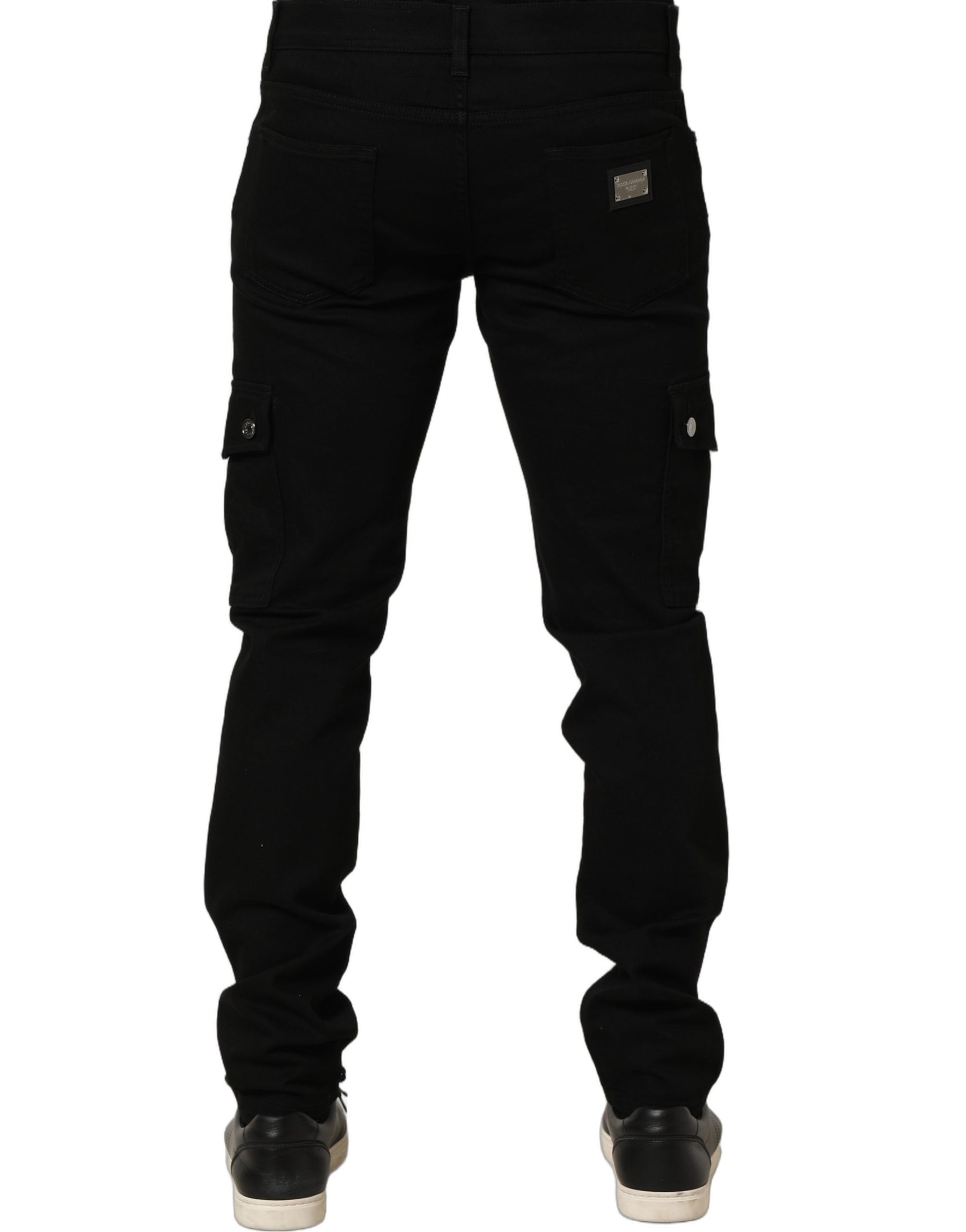Dolce & Gabbana Black Cotton Stretch Skinny Men Denim Jeans | Regal Royce