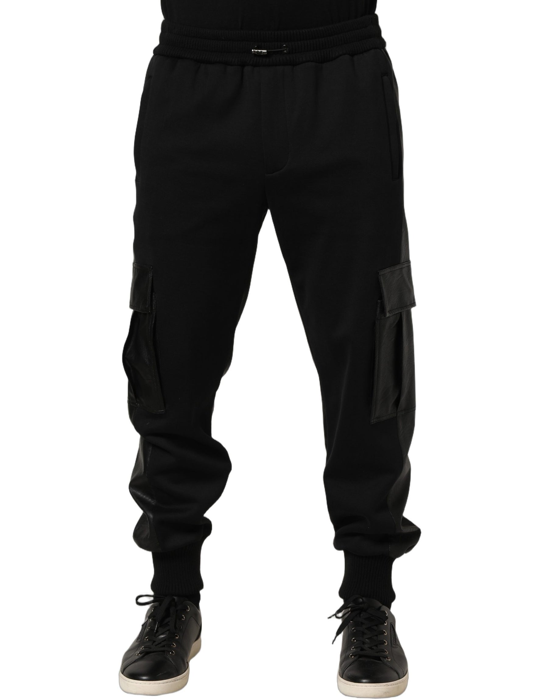 Dolce & Gabbana Black Mid Waist Cargo Jogger Sweatpants Pants | Regal Royce