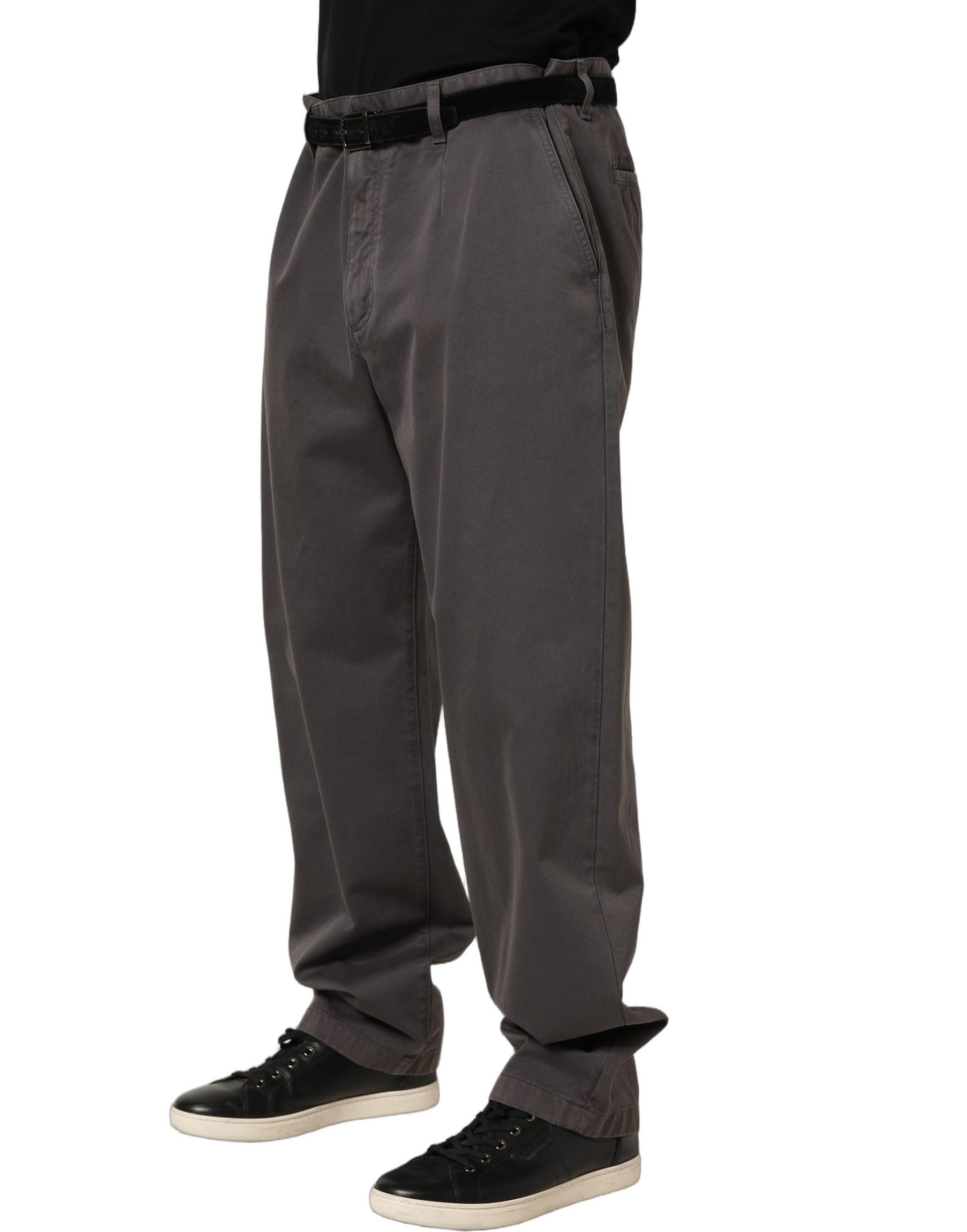 Dolce & Gabbana Dark Gray MidWaist Straight Men Trouser Pants | Regal Royce