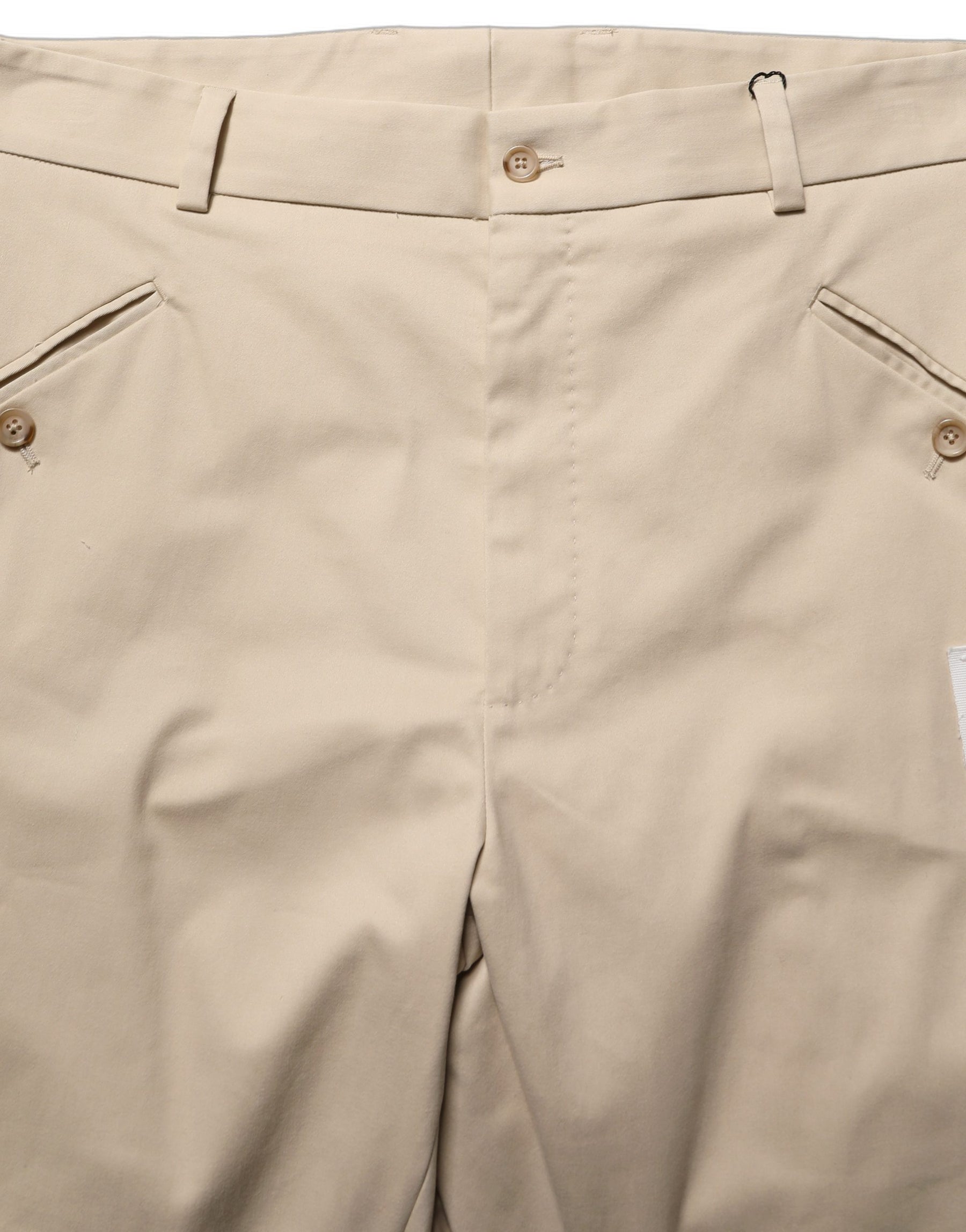 Dolce & Gabbana Beige Re-Editon Mid Waist Tapered Men Pants | Regal Royce