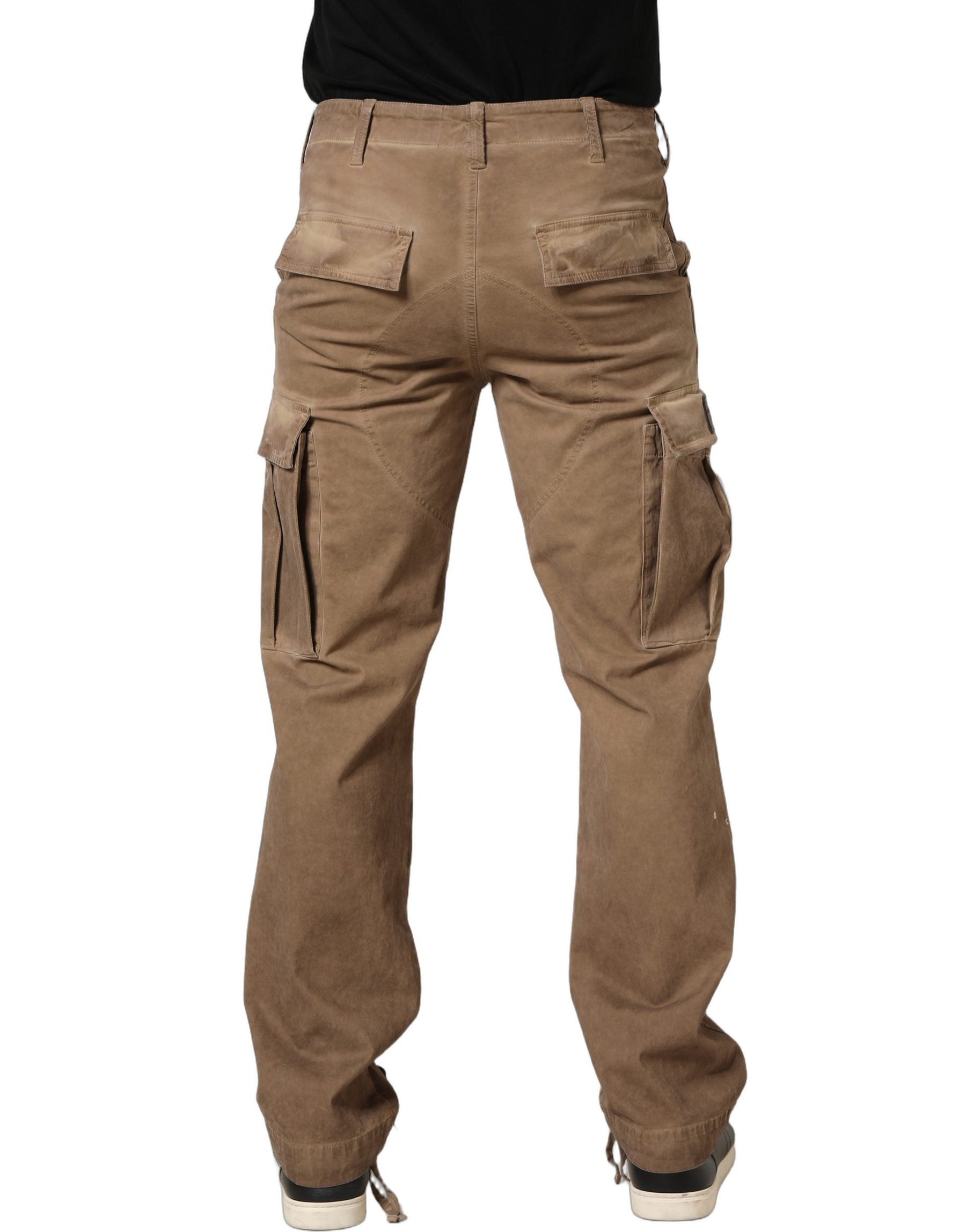 Dolce & Gabbana Brown Mid Waist Cargo Straight Trouser Pants | Regal Royce