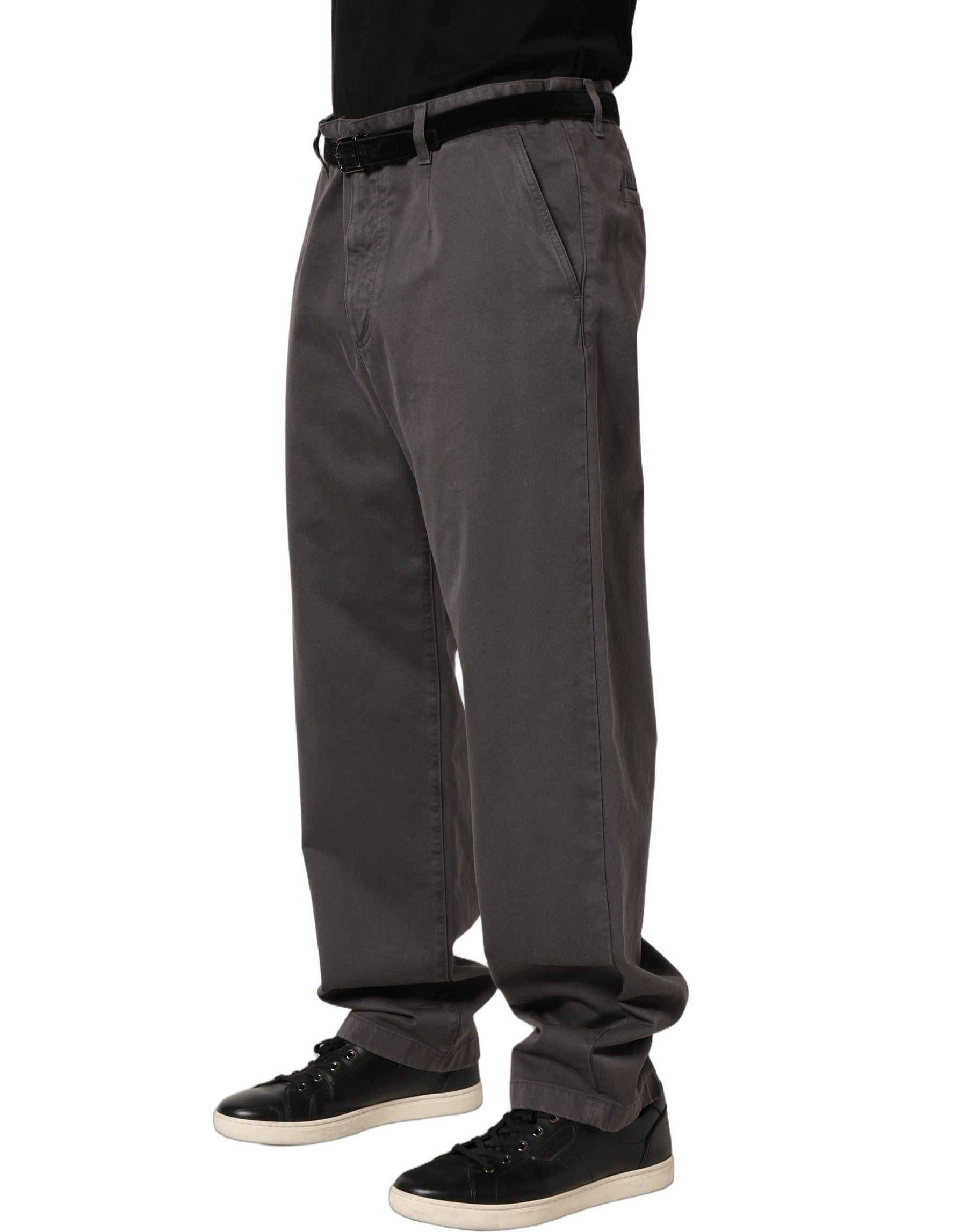 Dolce & Gabbana Dark Gray MidWaist Straight Men Trouser Pants | Regal Royce