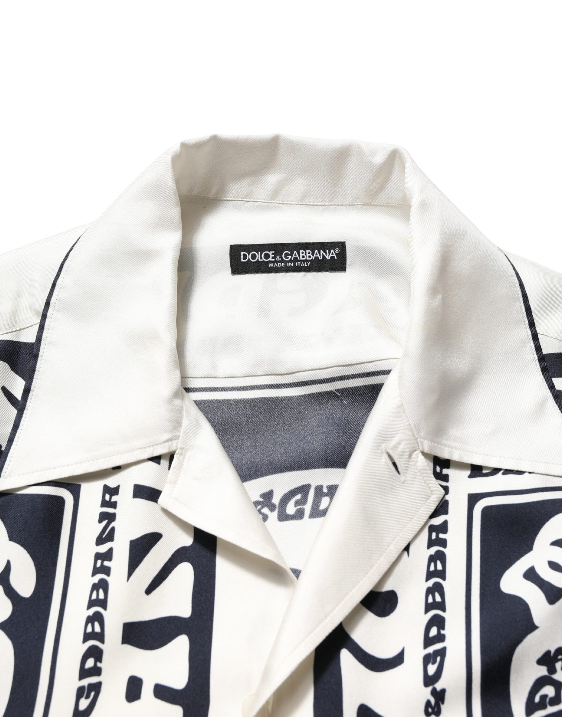 Dolce & Gabbana Black White Logo Bandana Short Sleeves Shirt | Regal Royce