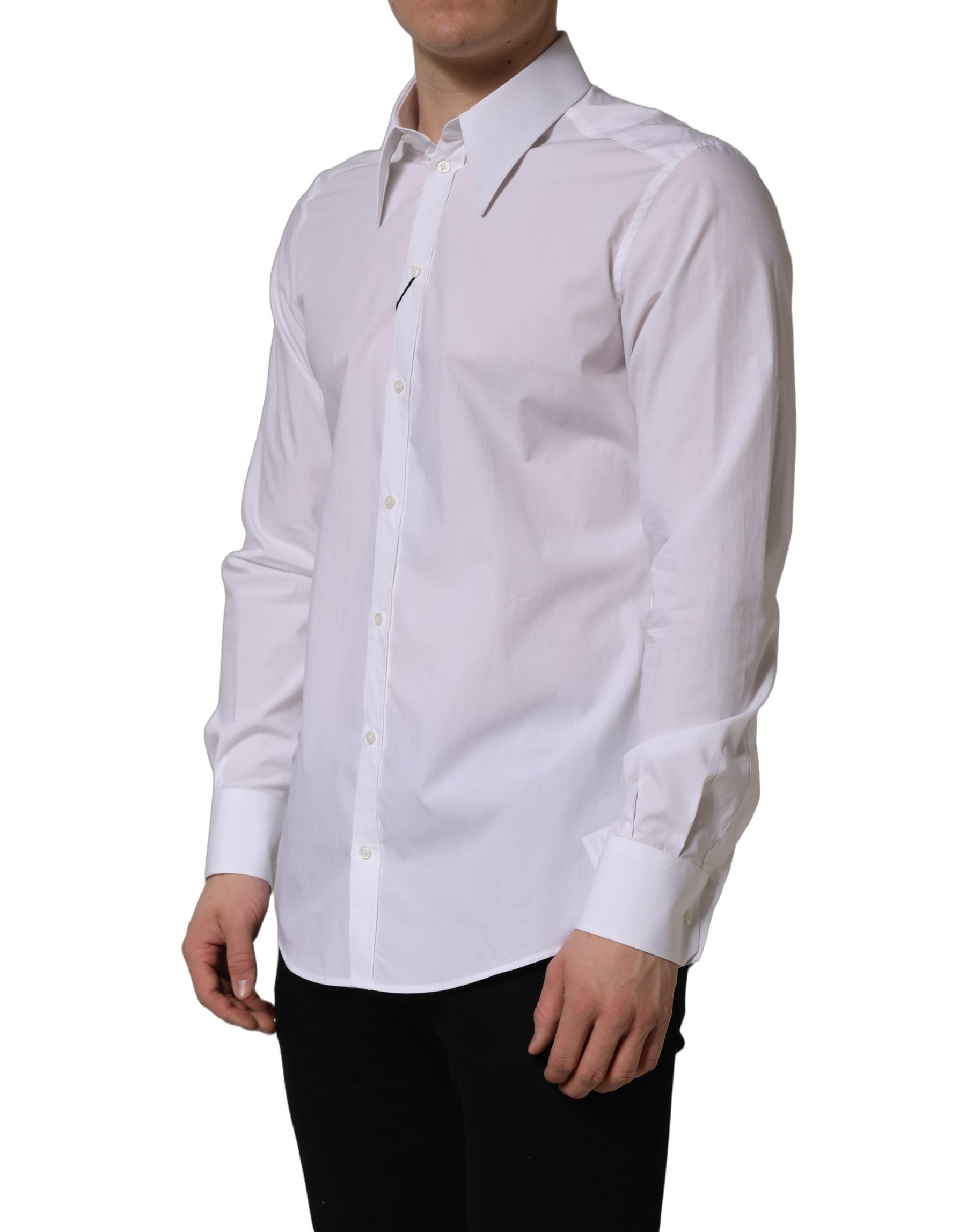 Dolce & Gabbana White MARTINI Long Sleeves Men Dress Shirt | Regal Royce