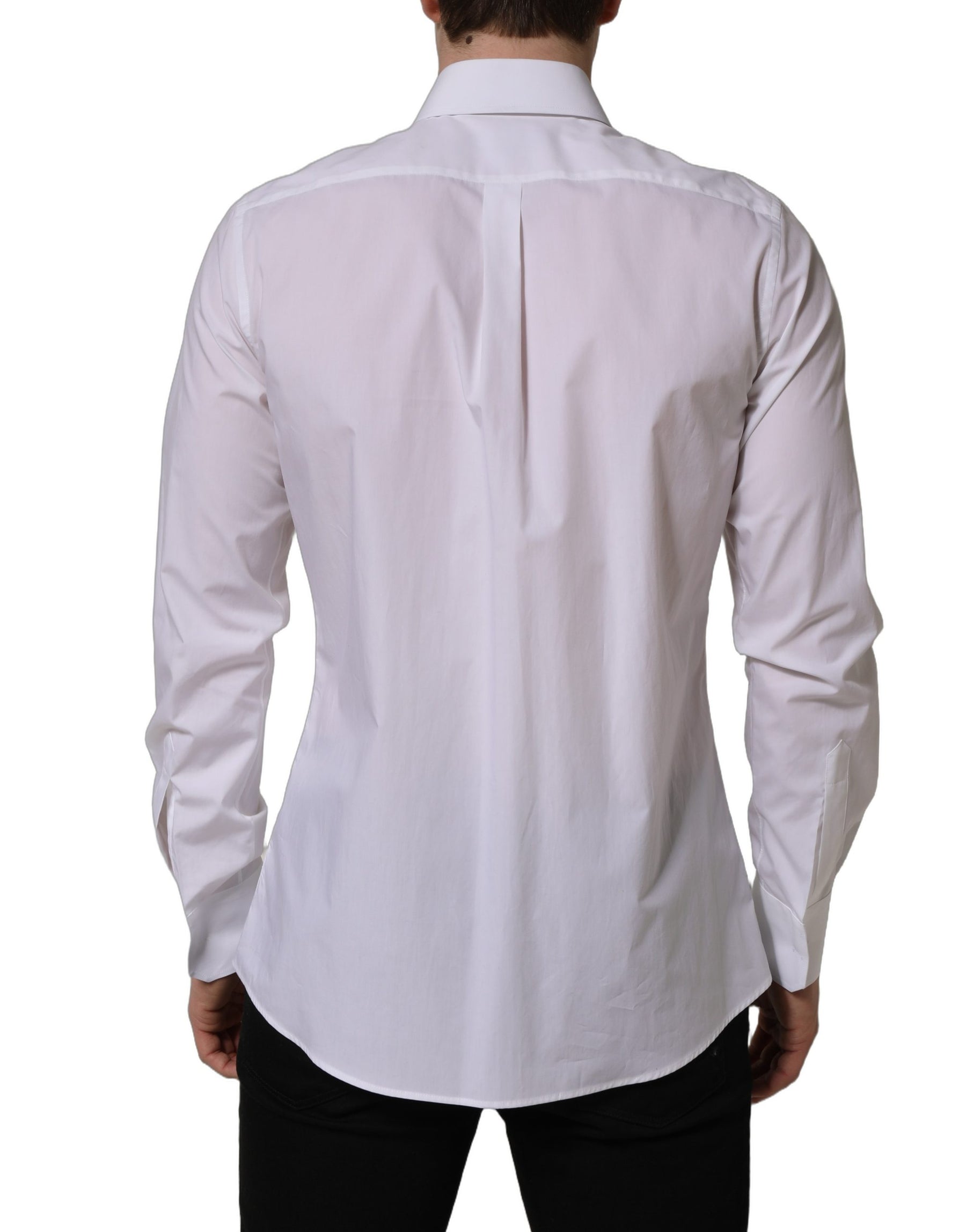 Dolce & Gabbana White MARTINI Long Sleeves Men Dress Shirt | Regal Royce