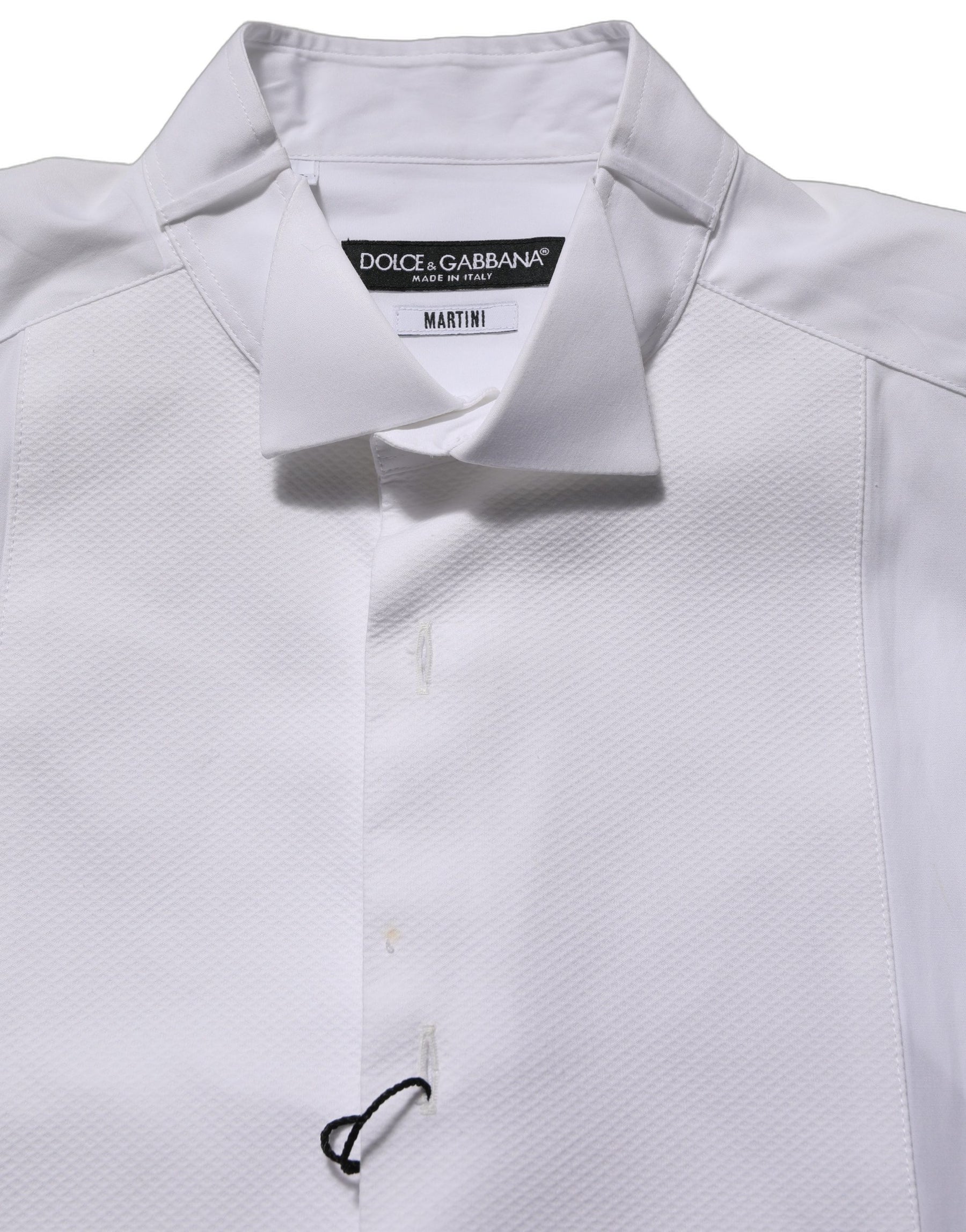 Dolce & Gabbana White Cotton MARTINI Sleeveless Men Dress Shirt | Regal Royce