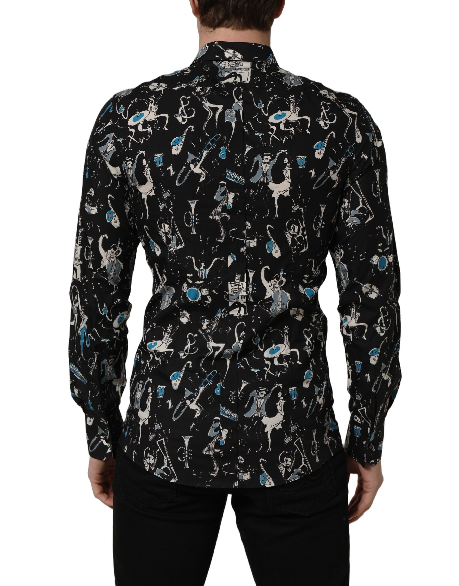 Dolce & Gabbana Black Jazz Club Cotton GOLD Fit Dress Shirt | Regal Royce
