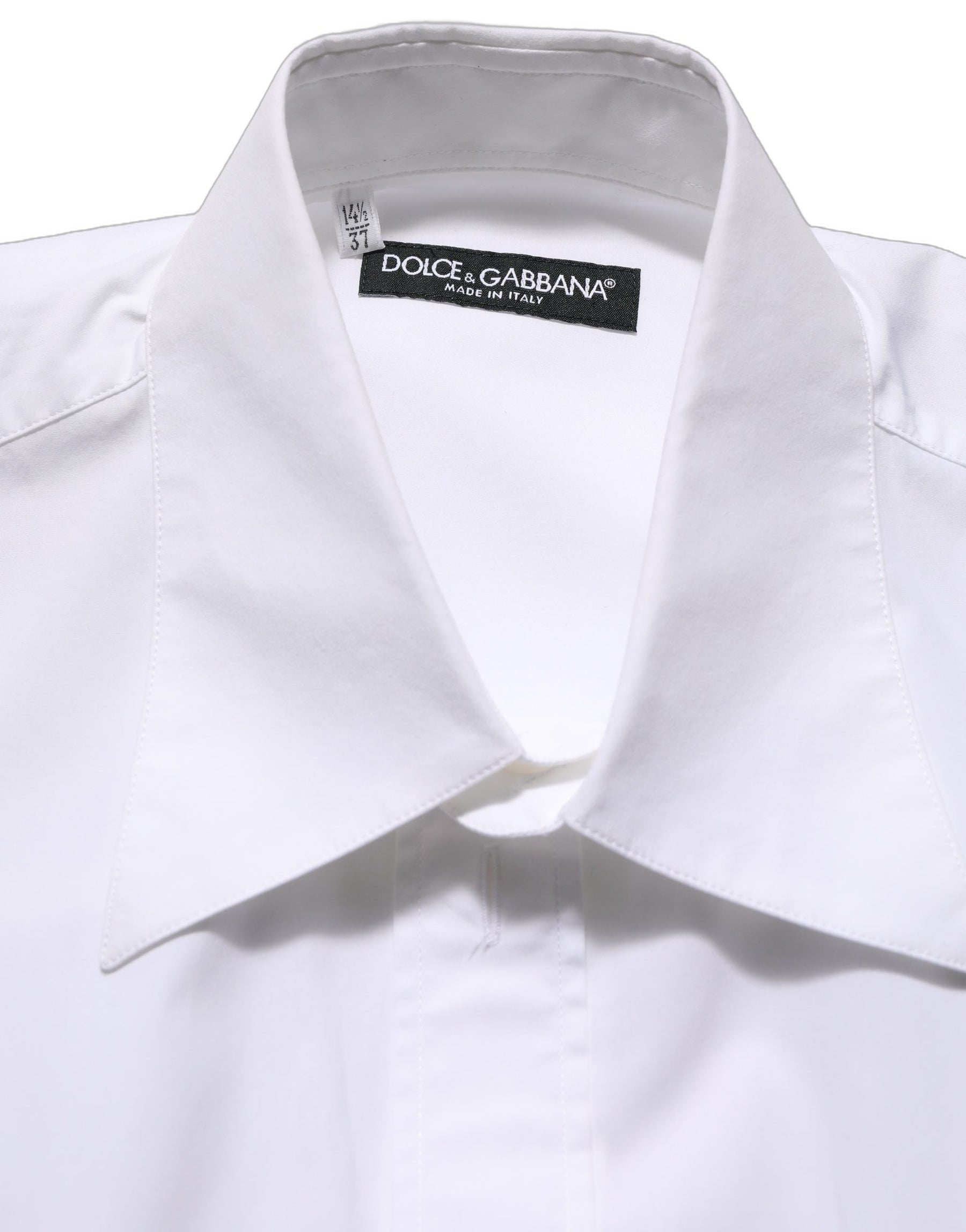 Dolce & Gabbana White Cotton Sleeveless Formal Dress Shirt | Regal Royce