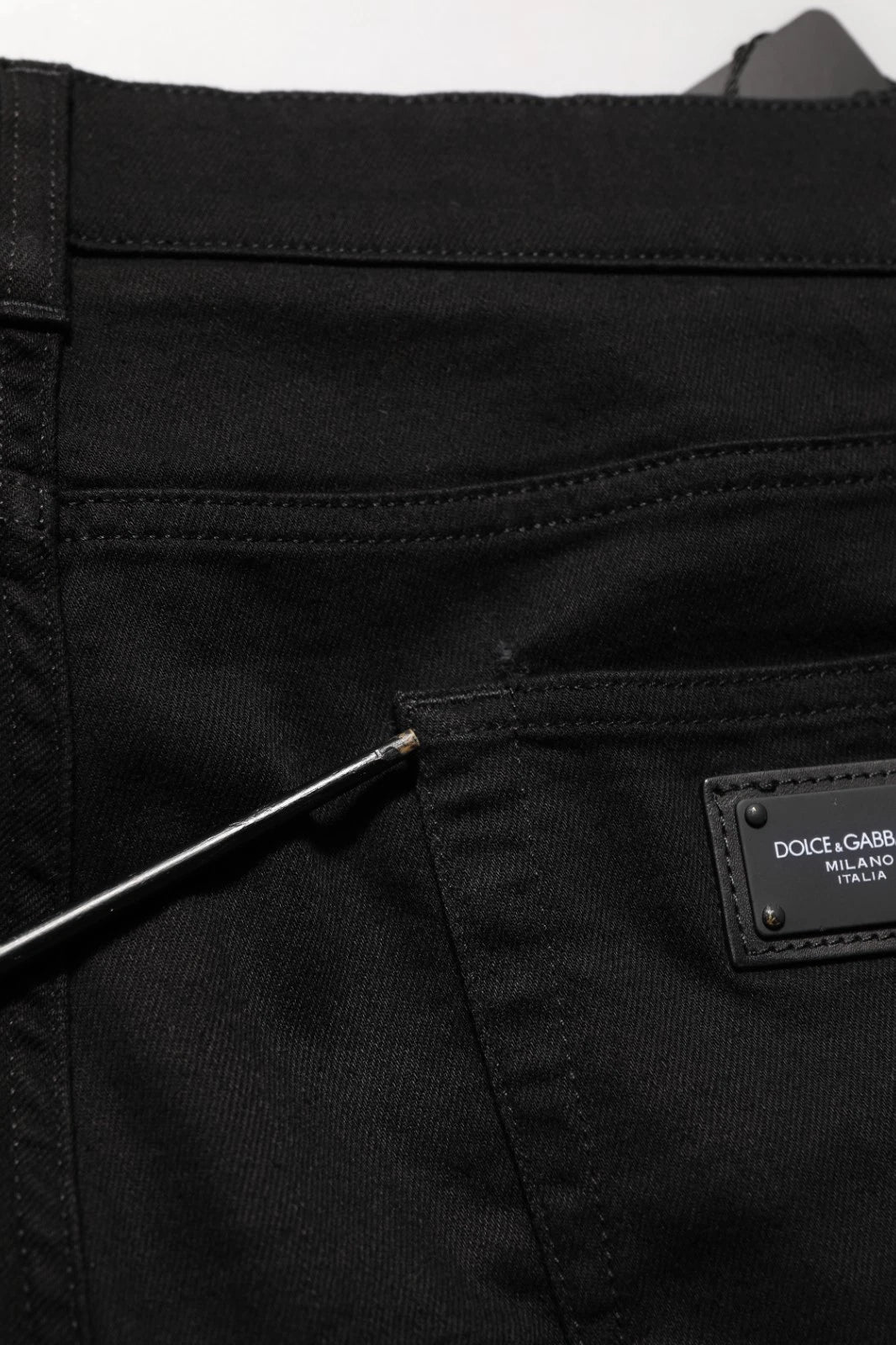 Dolce & Gabbana Black Cotton Stretch Skinny Men Denim Jeans | Regal Royce