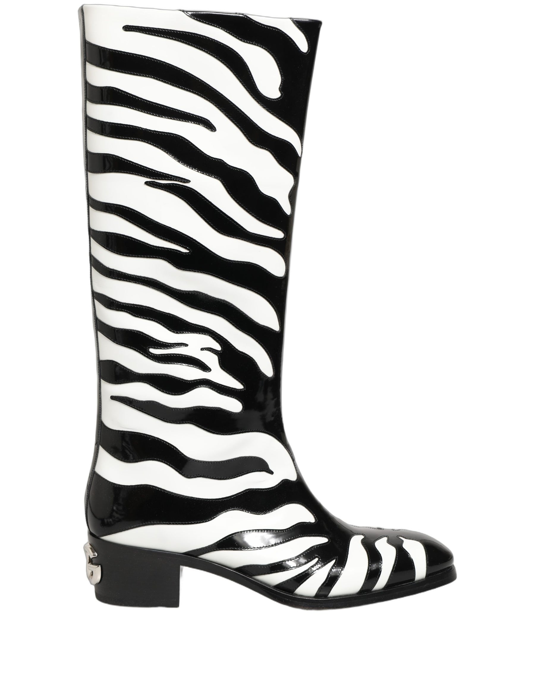 Dolce & Gabbana Black White Zebra Knee High Men Boots Shoes | Regal Royce