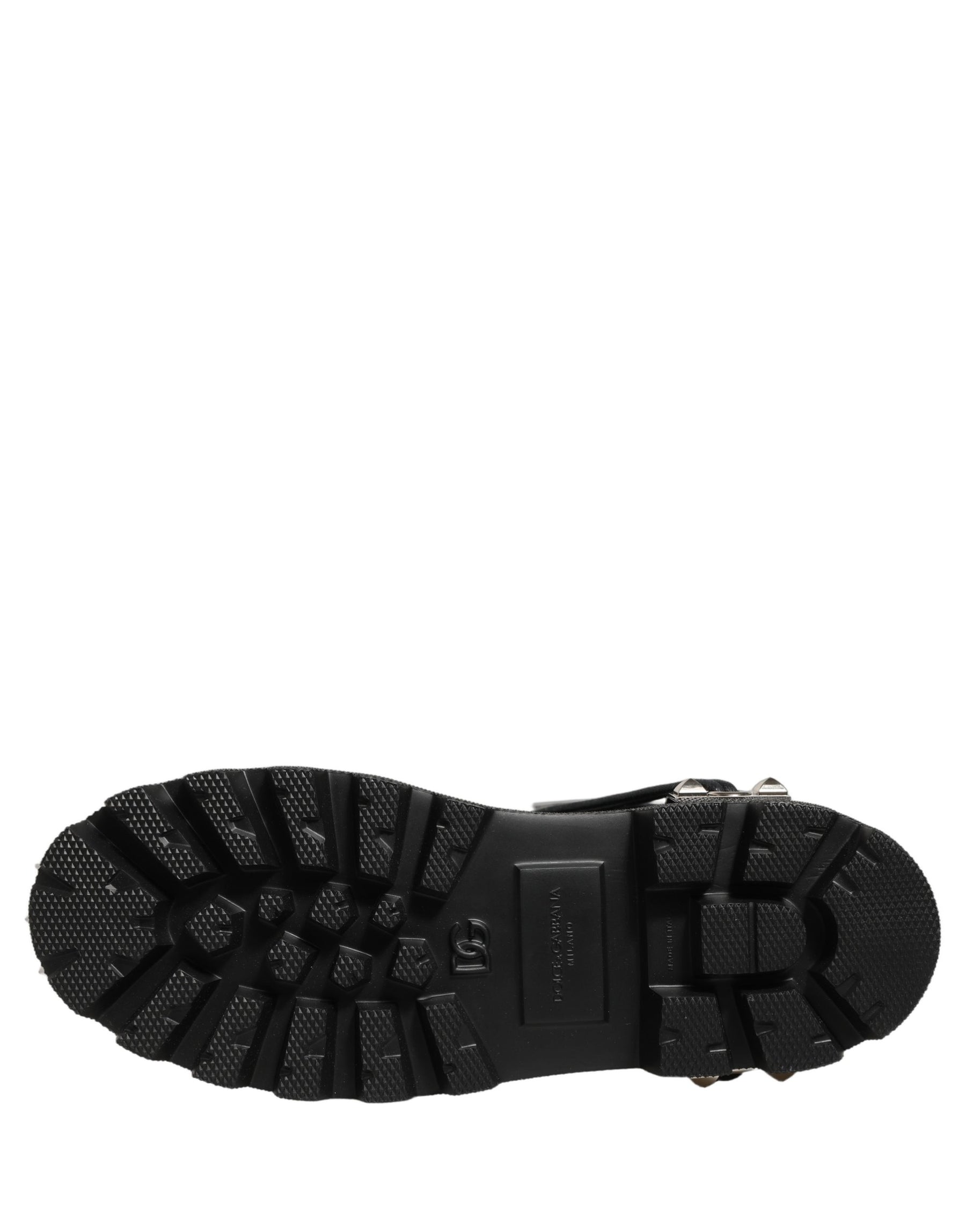 Dolce & Gabbana Black Stud Platform Combat High Boots Shoes | Regal Royce