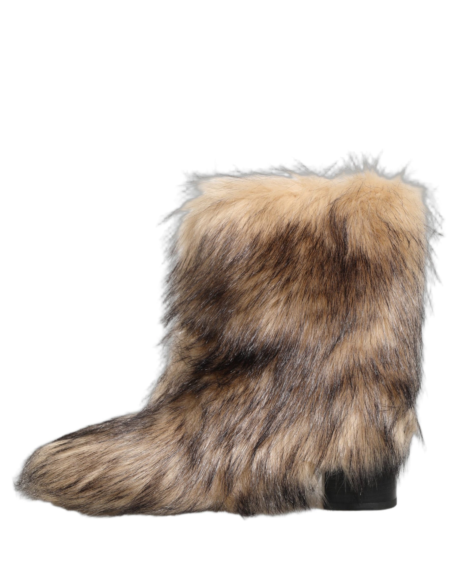 Dolce & Gabbana Brown Faux Fur Mid Calf Men Boots Shoes | Regal Royce