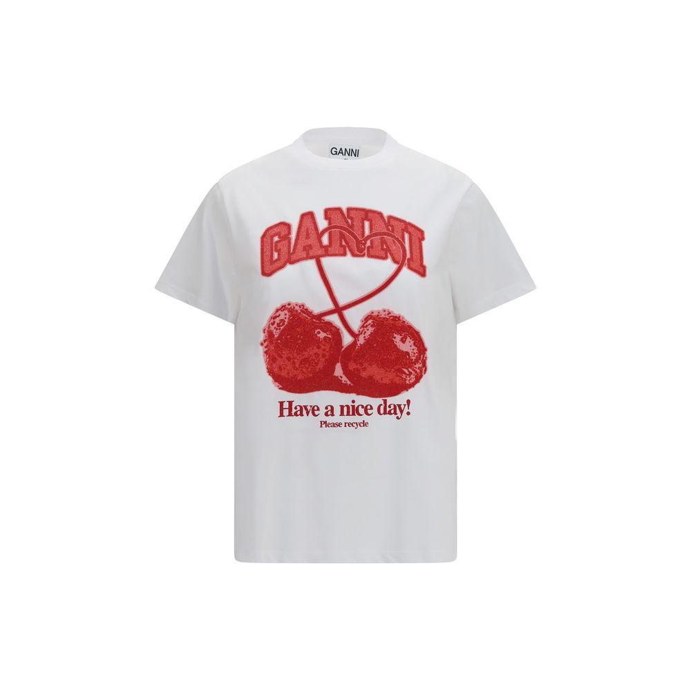 Ganni White Cotton T-Shirt | Regal Royce