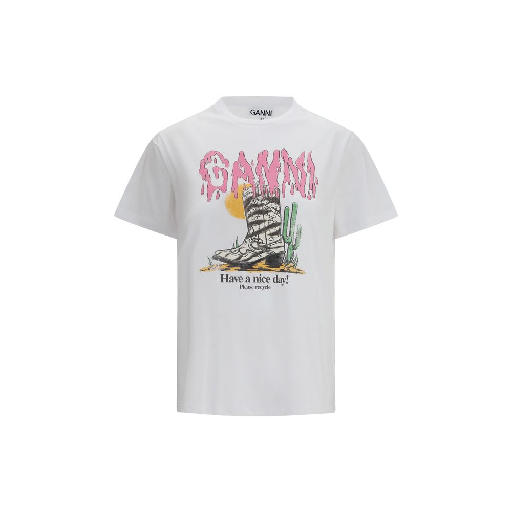 Ganni White Cotton T-Shirt | Regal Royce