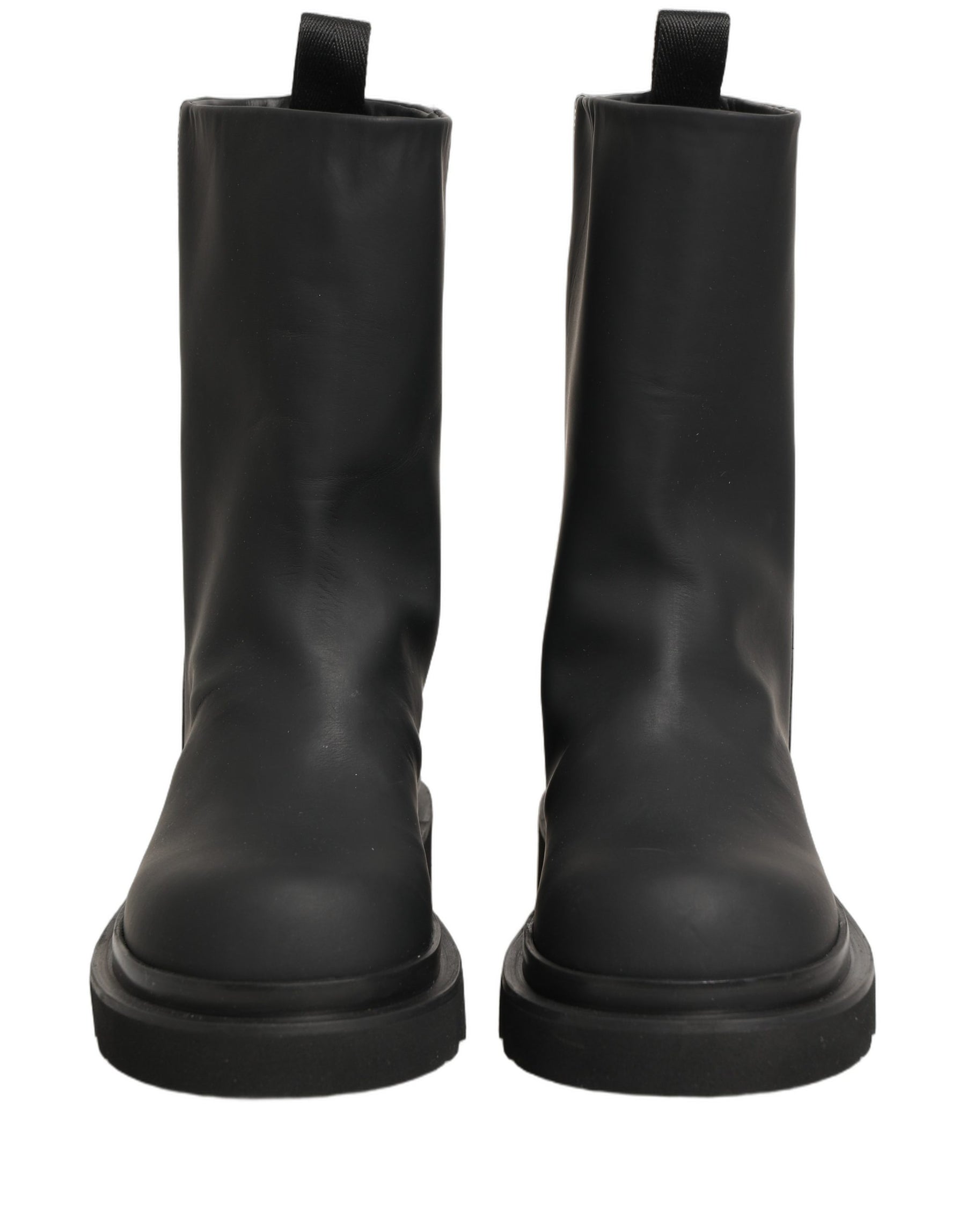 Dolce & Gabbana Black Leather Mid Calf Chunky Men Boots Shoes | Regal Royce