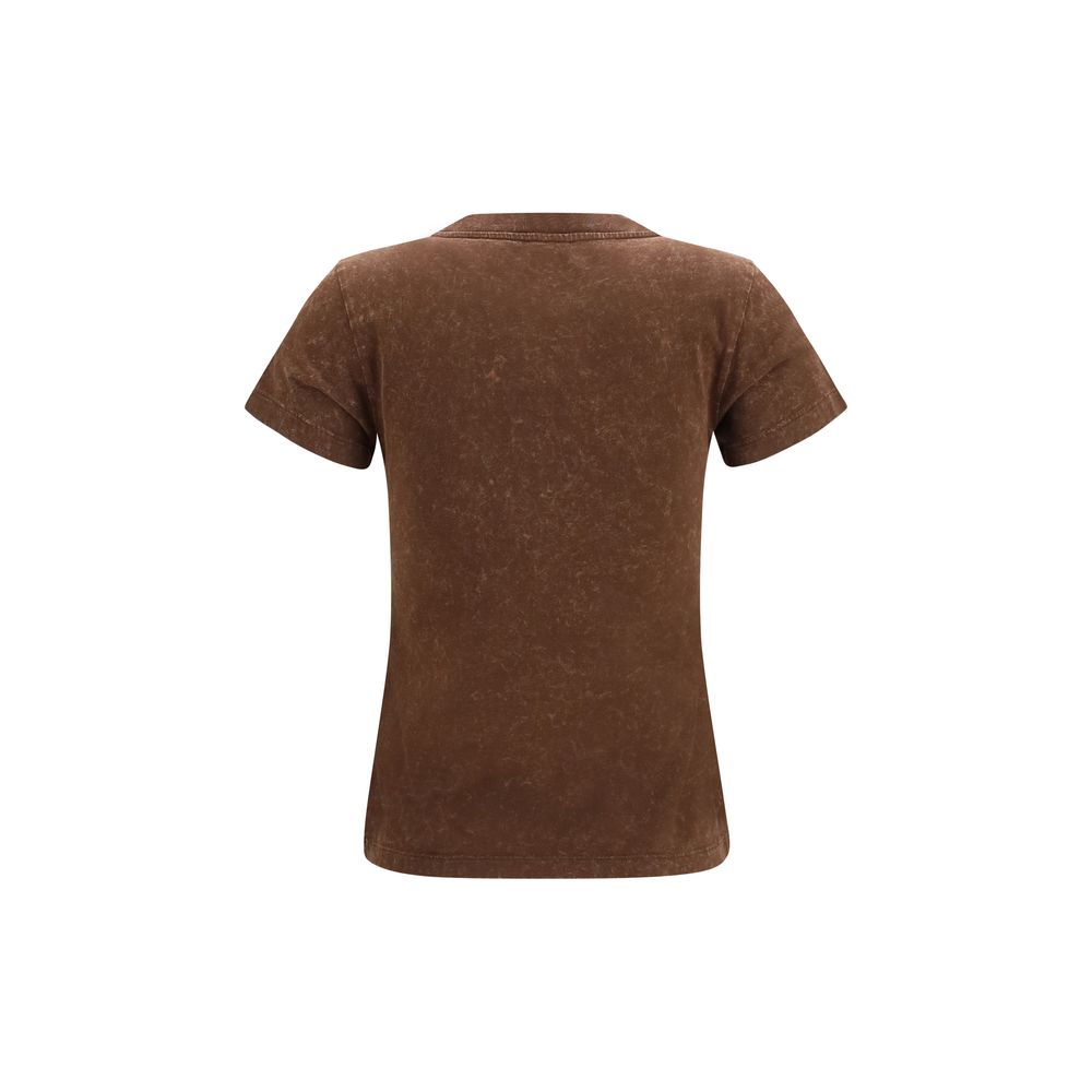 Ganni Brown Cotton T-Shirt | Regal Royce