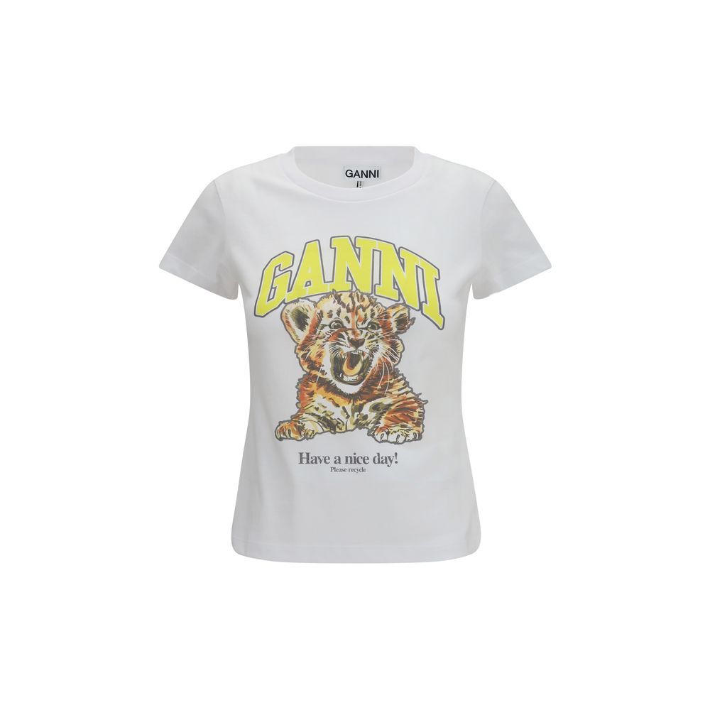 Ganni White Cotton T-Shirt | Regal Royce