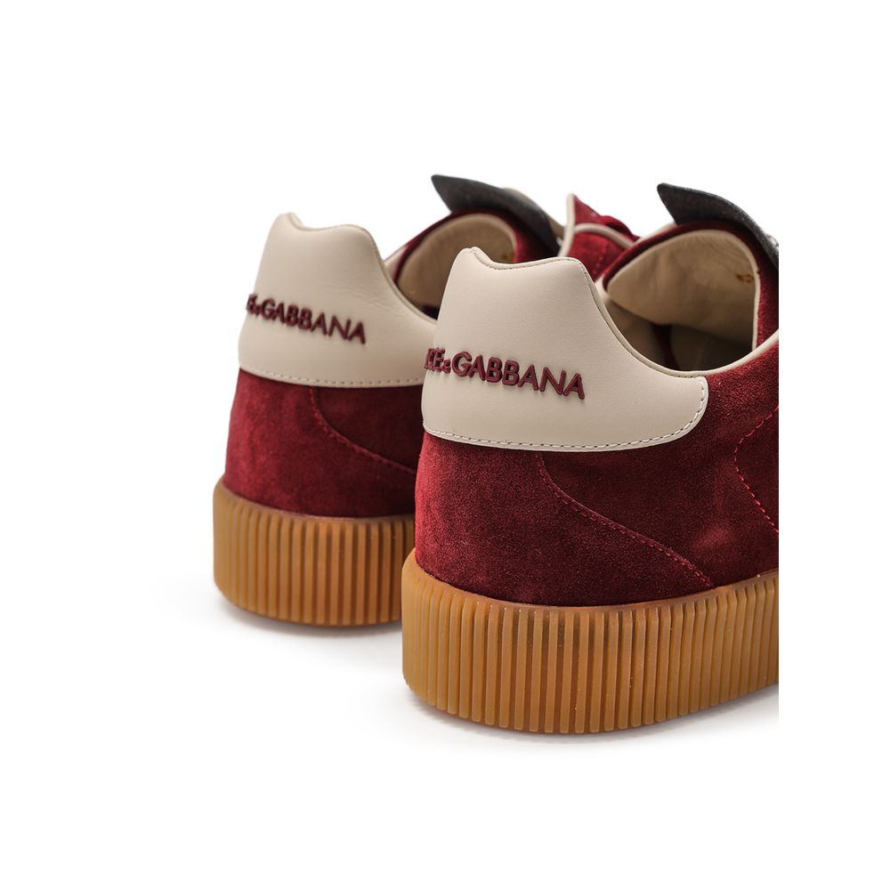 Dolce & Gabbana Bordeaux Leather Low Top Sneakers | Regal Royce