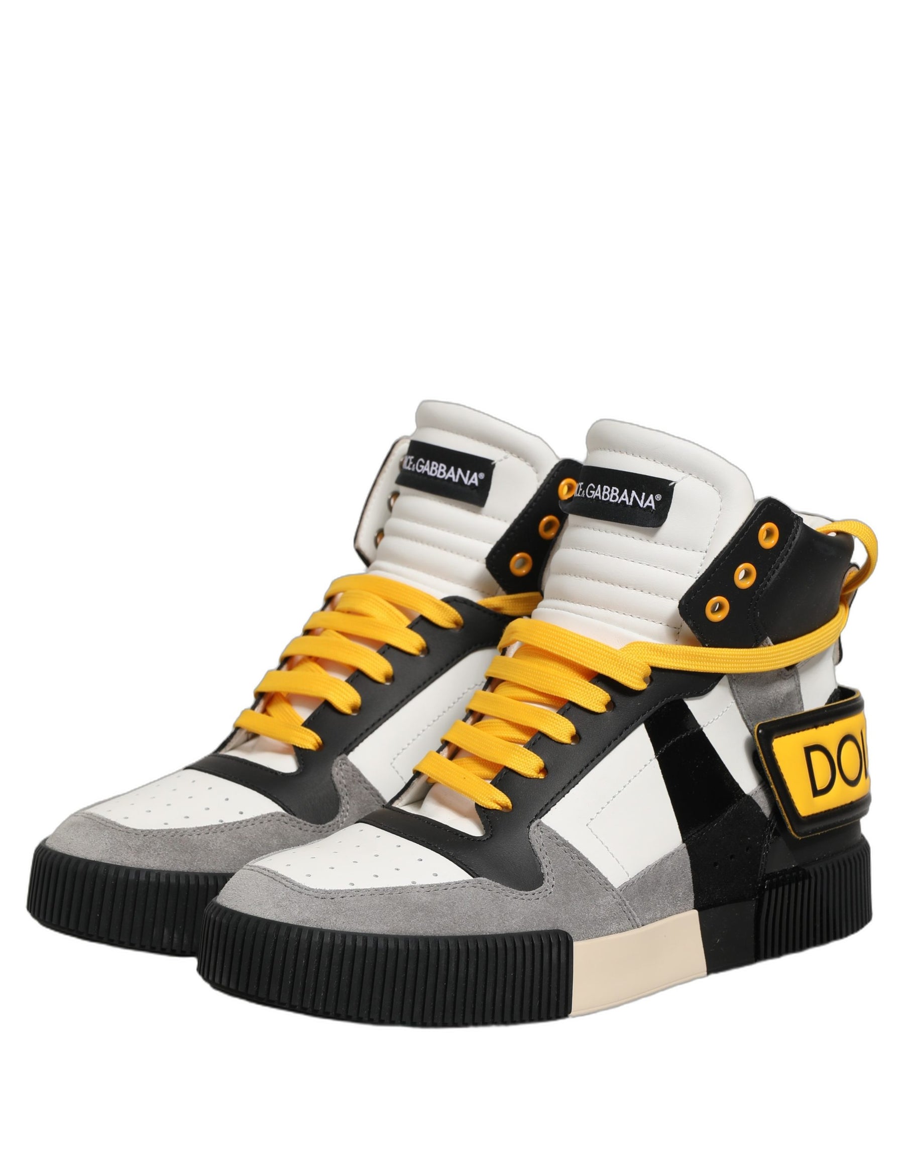 Dolce & Gabbana Multicolor Leather High Top Sneakers Shoes | Regal Royce