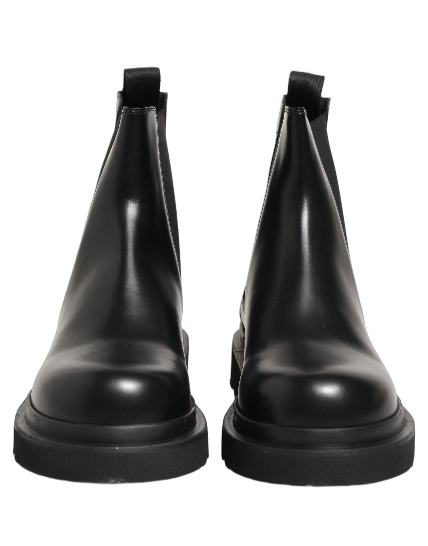 Dolce & Gabbana Black Chelsea Boots Leather Slip On Men Shoes | Regal Royce