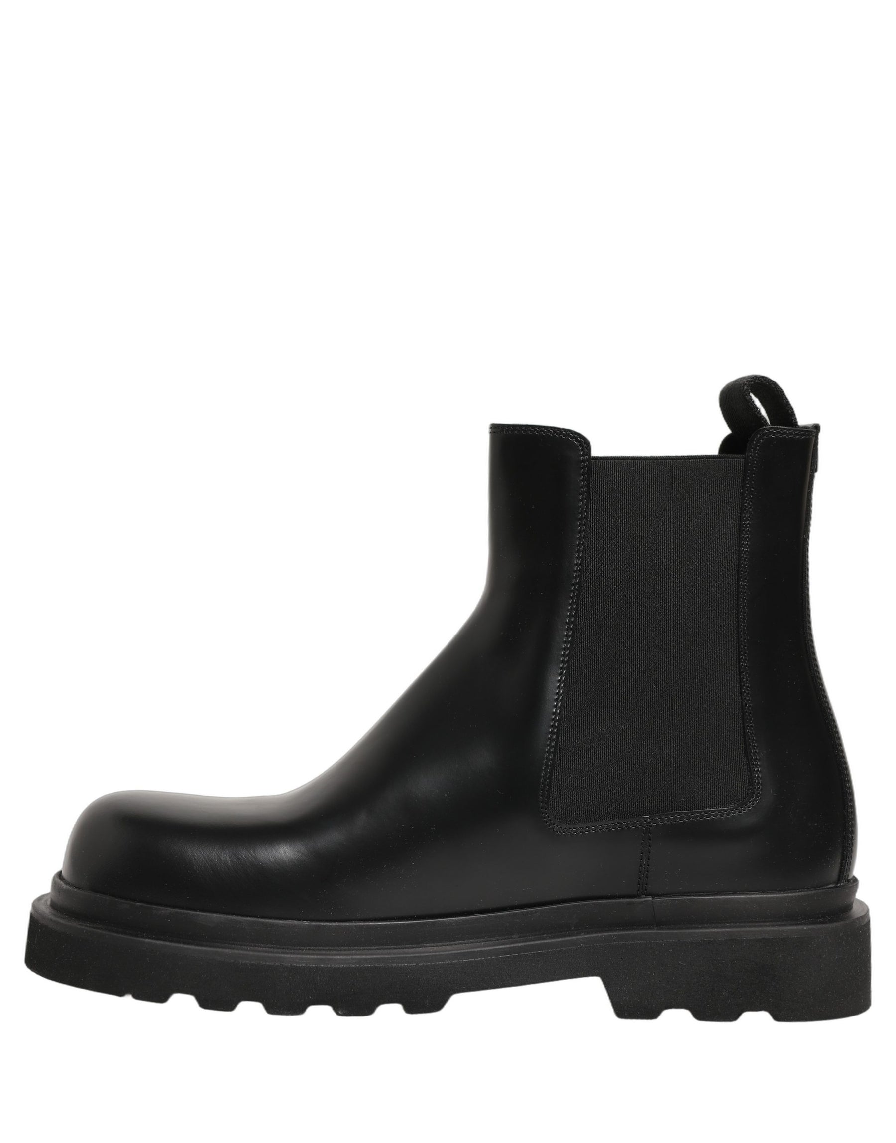 Dolce & Gabbana Black Chelsea Boots Leather Slip On Men Shoes | Regal Royce