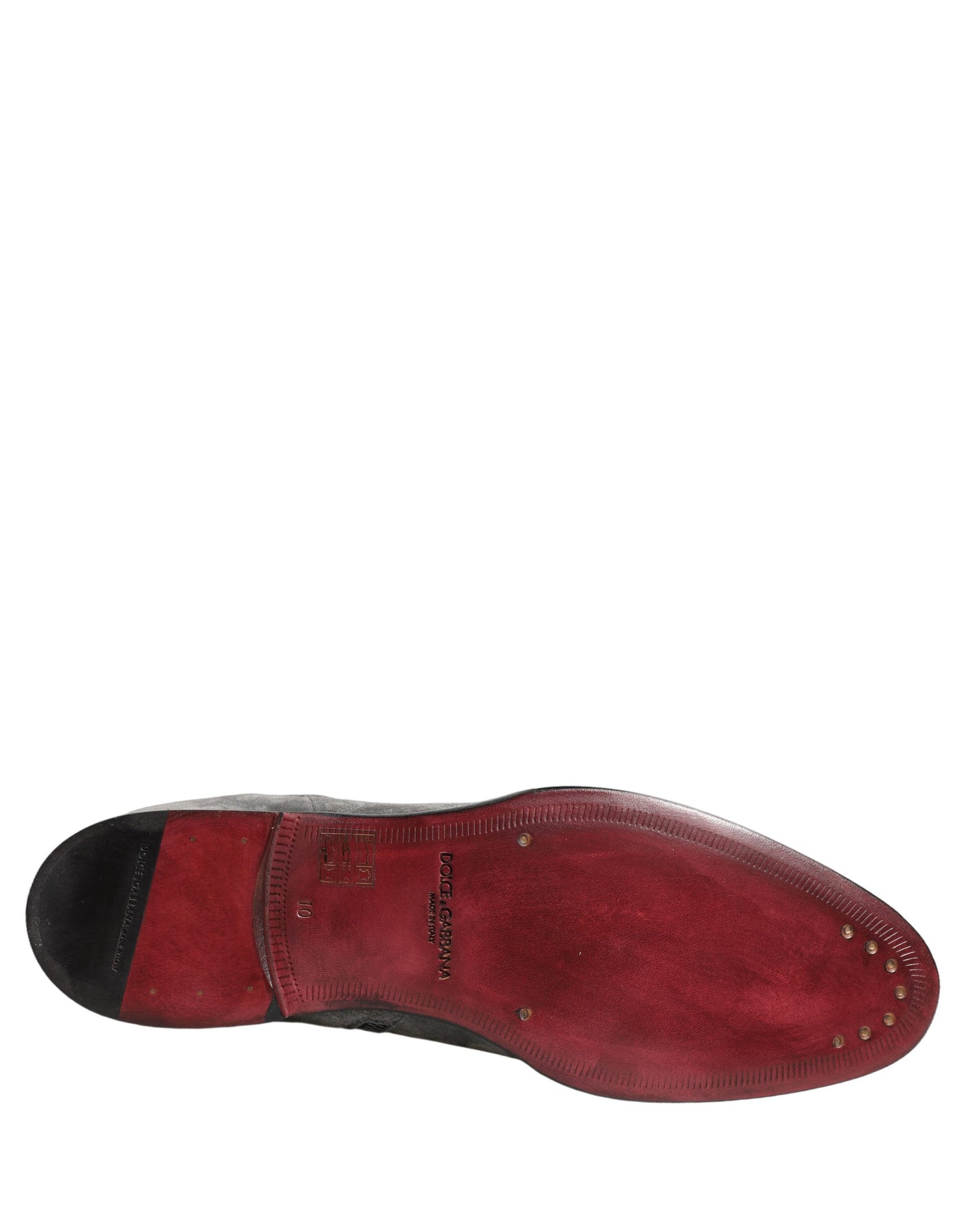 Dolce & Gabbana Gray Suede Leather Chelsea Boots Shoes | Regal Royce