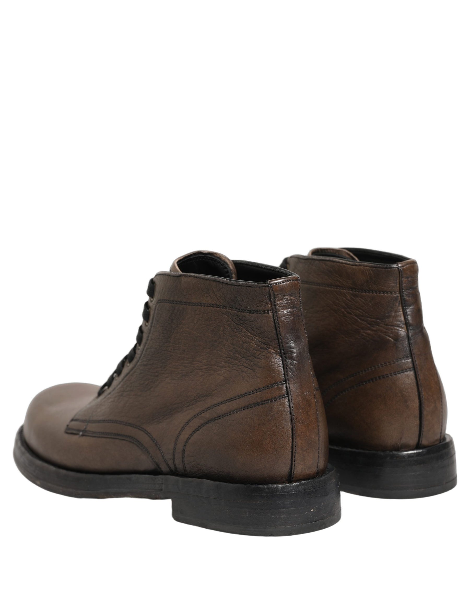 Dolce & Gabbana Brown Perugino Leather Men Ankle Boots Shoes | Regal Royce