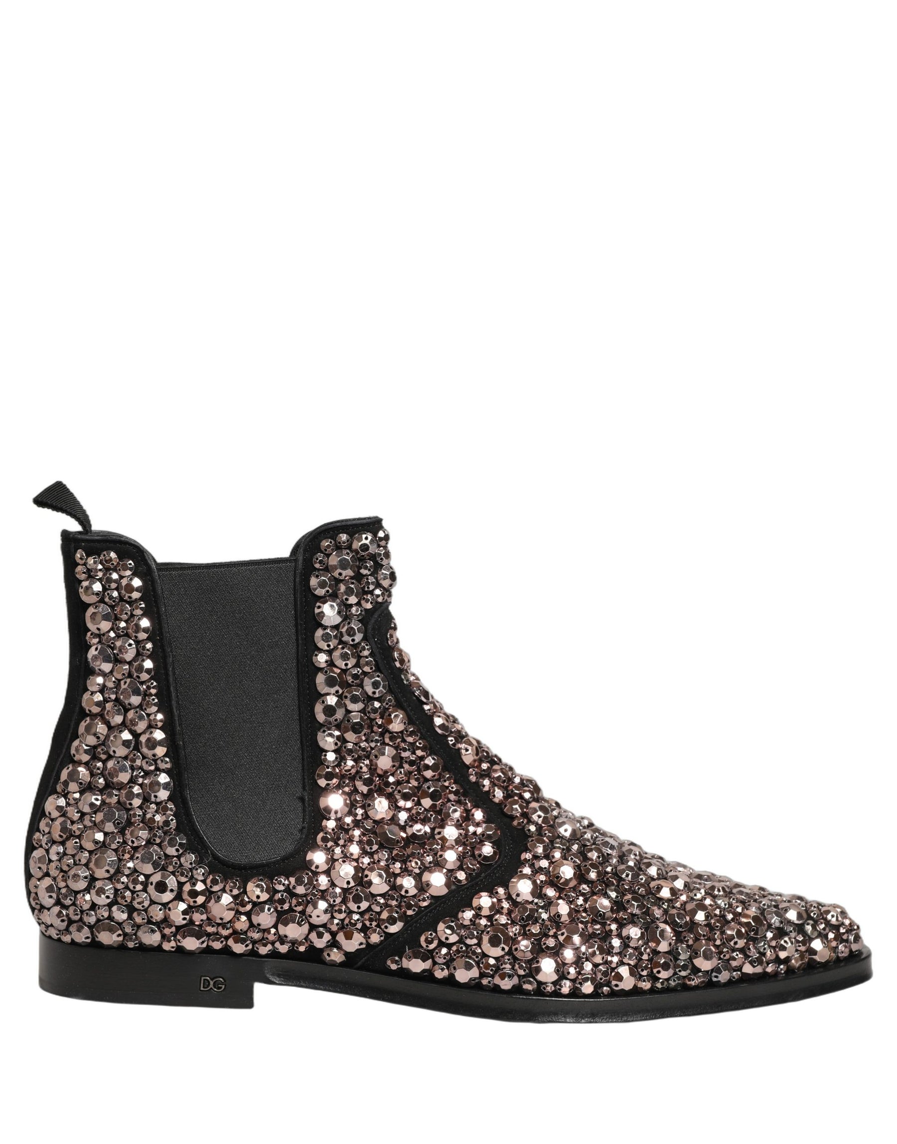 Dolce & Gabbana Silver Embellished Chelsea Ankle Boots Shoes | Regal Royce