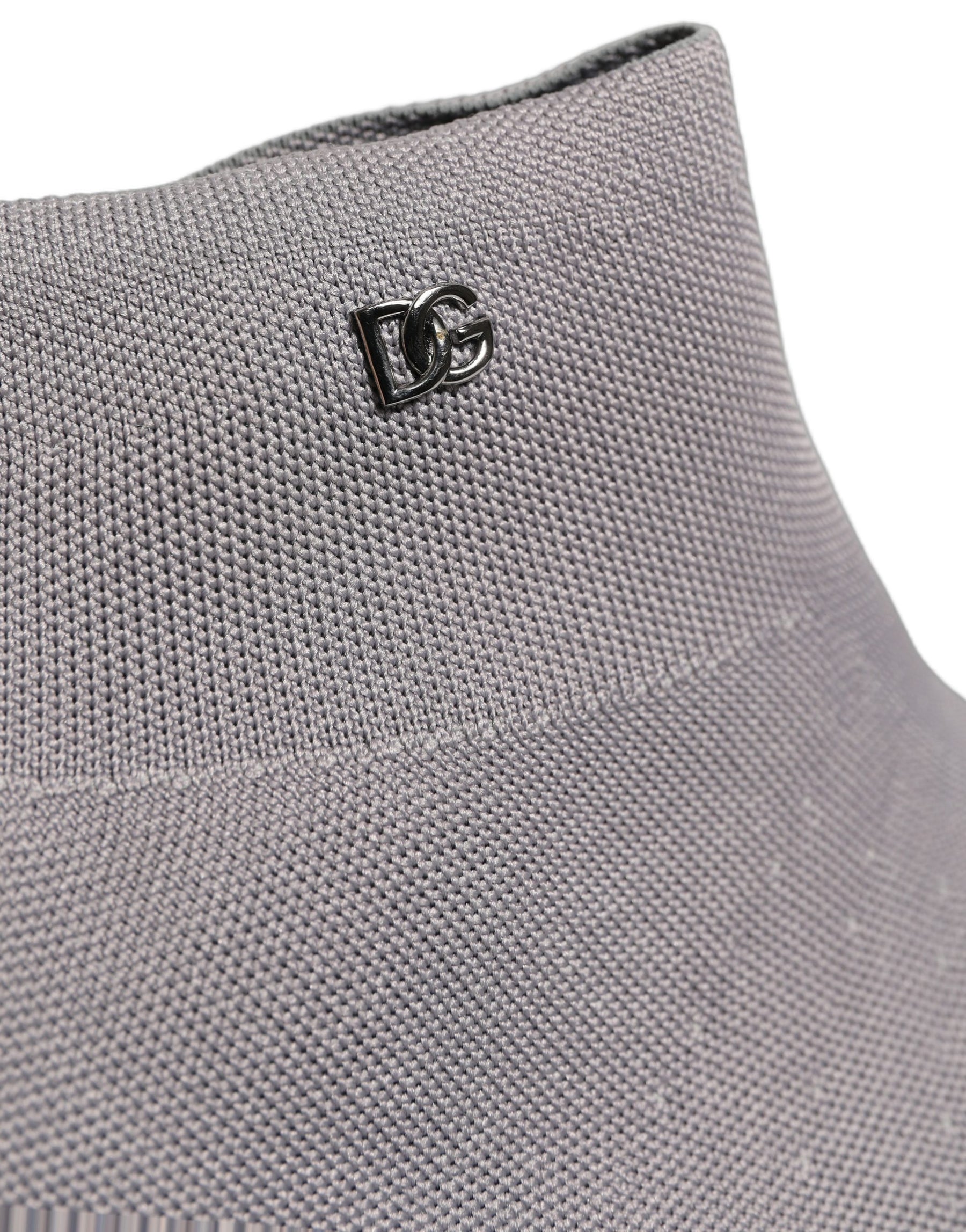 Dolce & Gabbana Gray Stretch Mesh Men Ankle Boots Shoes | Regal Royce