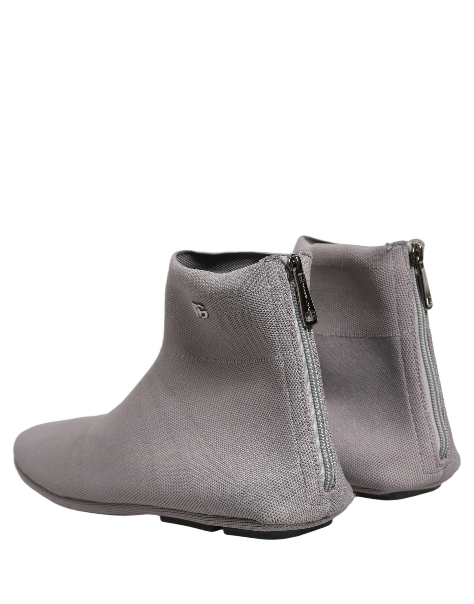 Dolce & Gabbana Gray Stretch Mesh Men Ankle Boots Shoes | Regal Royce