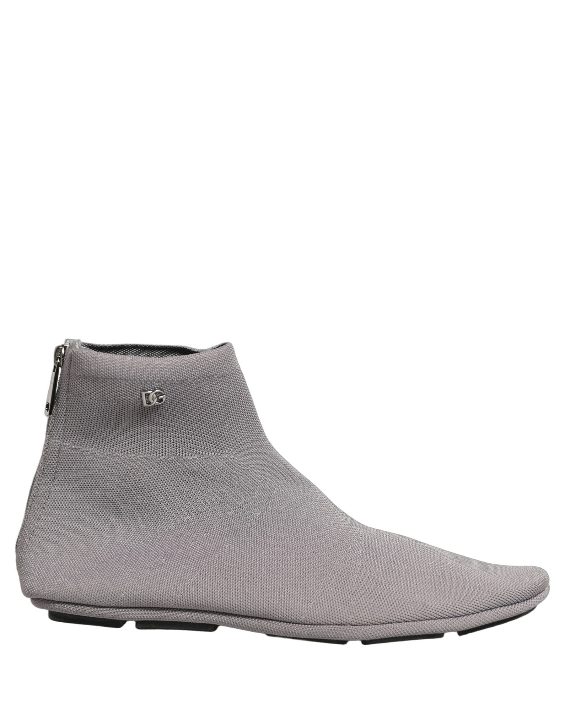 Dolce & Gabbana Gray Stretch Mesh Men Ankle Boots Shoes | Regal Royce