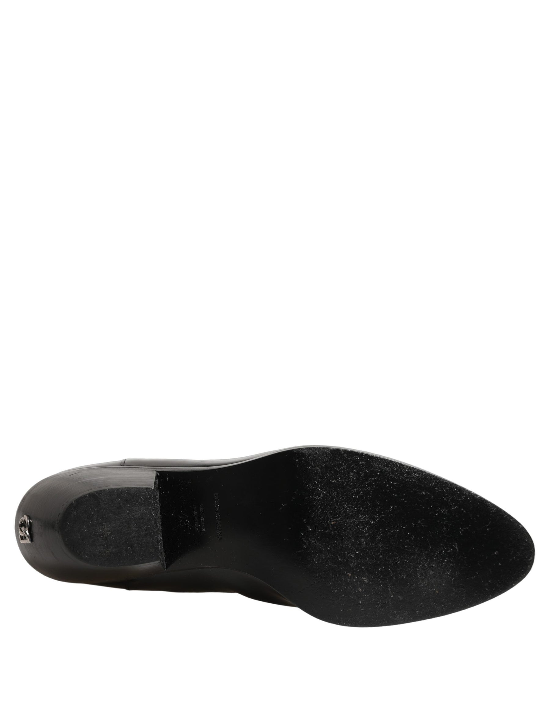 Dolce & Gabbana Black Leather Chelsea Mid Calf Boots Shoes | Regal Royce