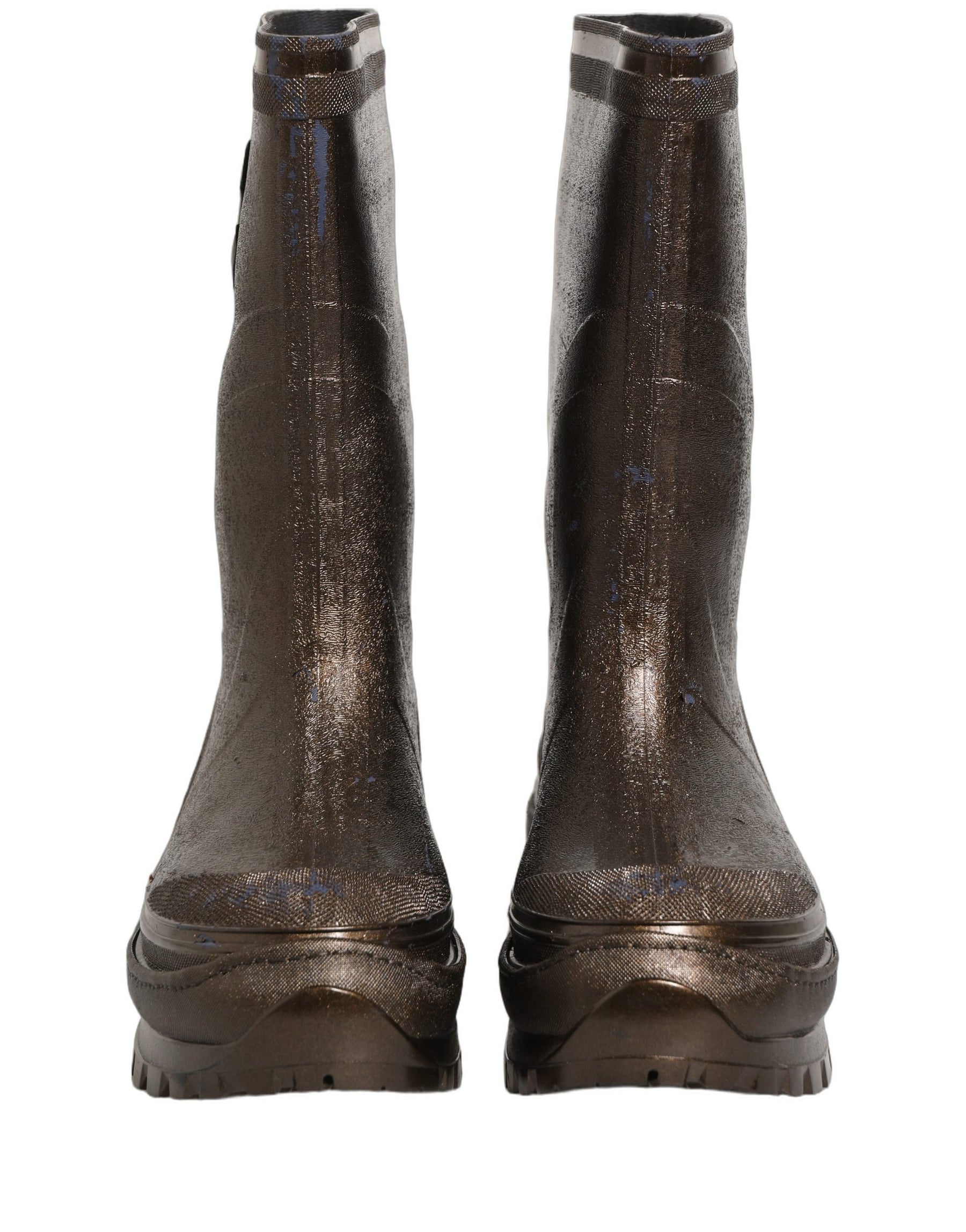 Dolce & Gabbana Bronze PVC Pull On Rain Boots Men Shoes | Regal Royce