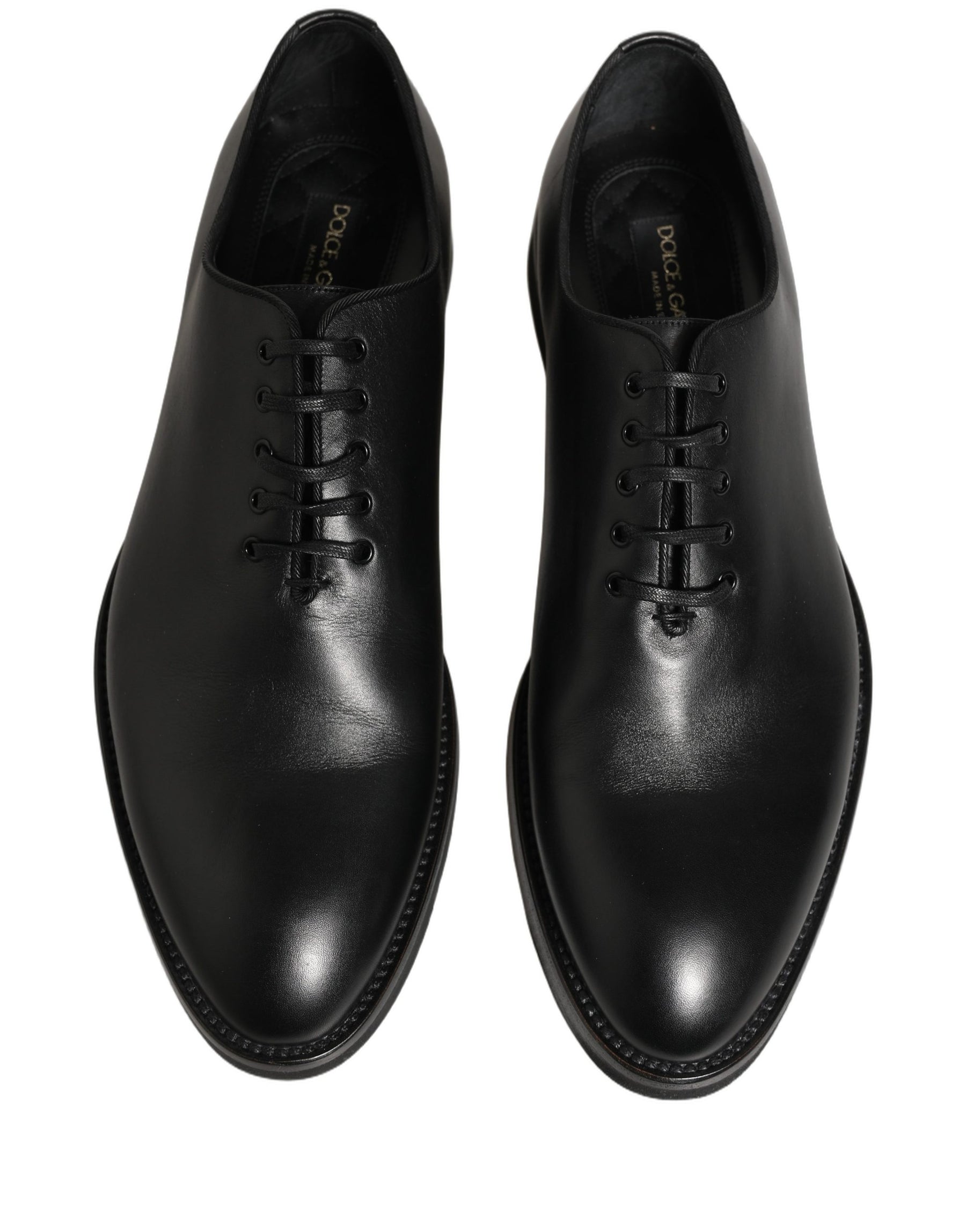Dolce & Gabbana Black Leather Men Oxford Dress Formal Shoes | Regal Royce