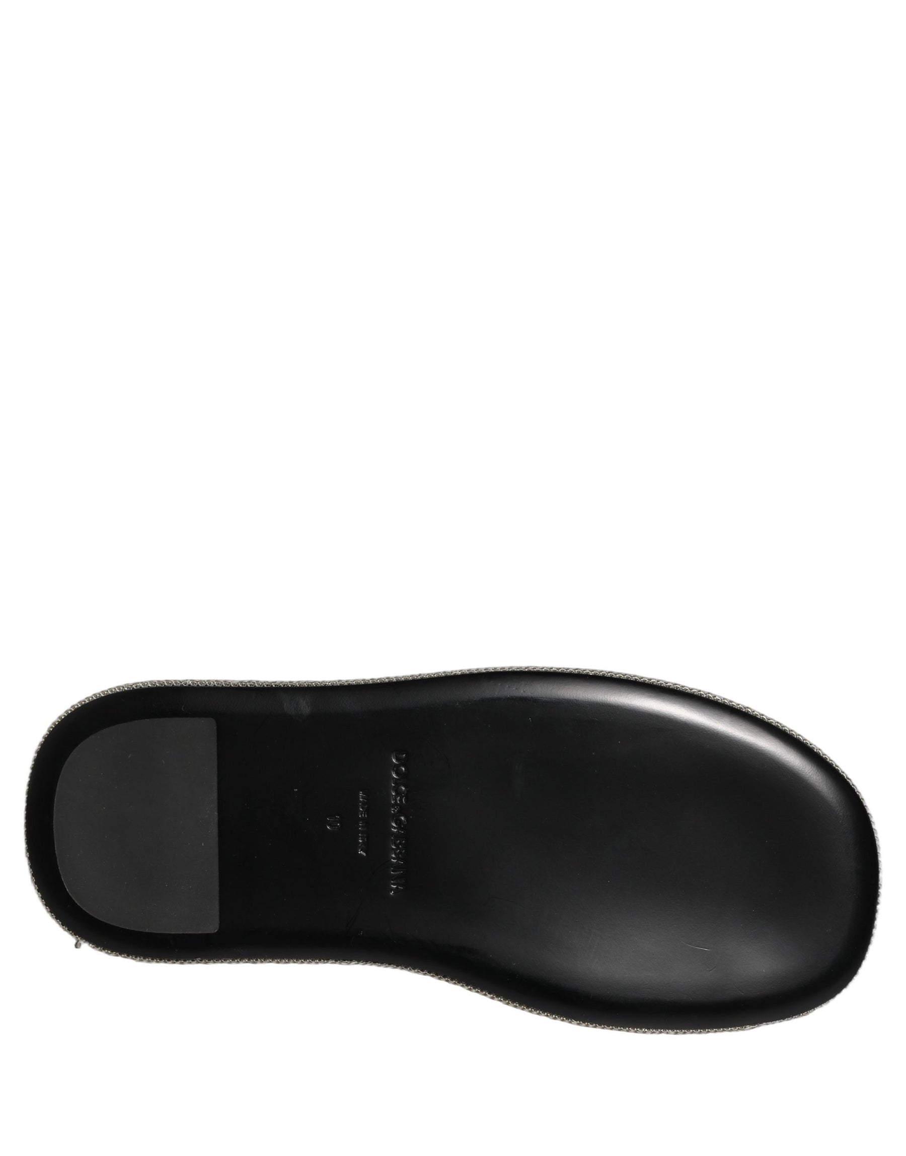 Dolce & Gabbana Black Crystal Embellished Platform Men Slides Shoes | Regal Royce