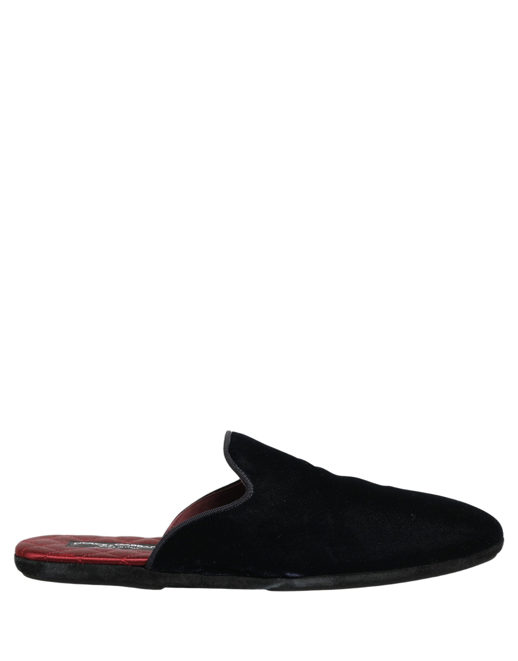 Dolce & Gabbana Dark Blue Suede Slides Flat Slipper Men Shoes | Regal Royce