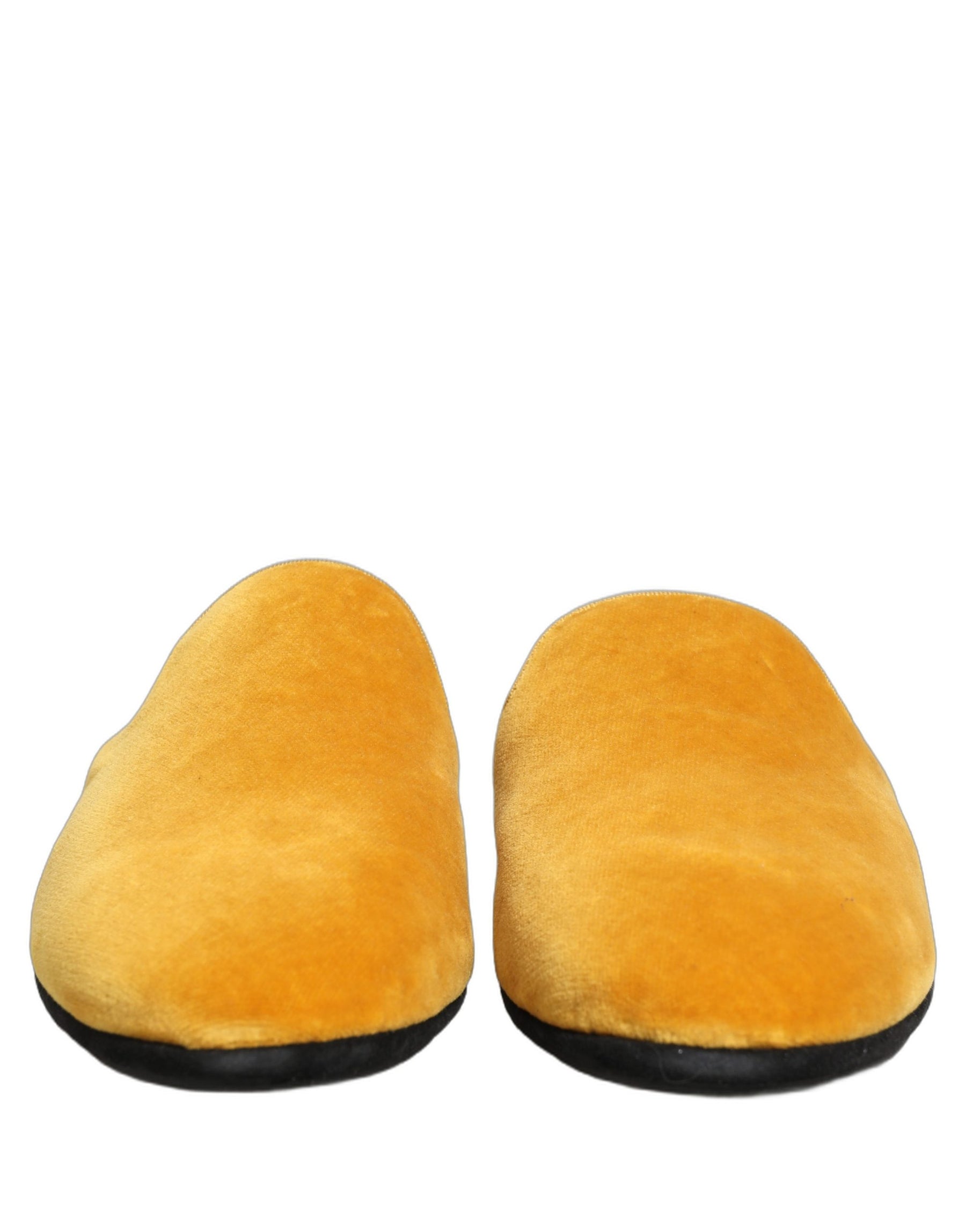 Dolce & Gabbana Yellow Suede Slides Flat Slipper Men Shoes | Regal Royce