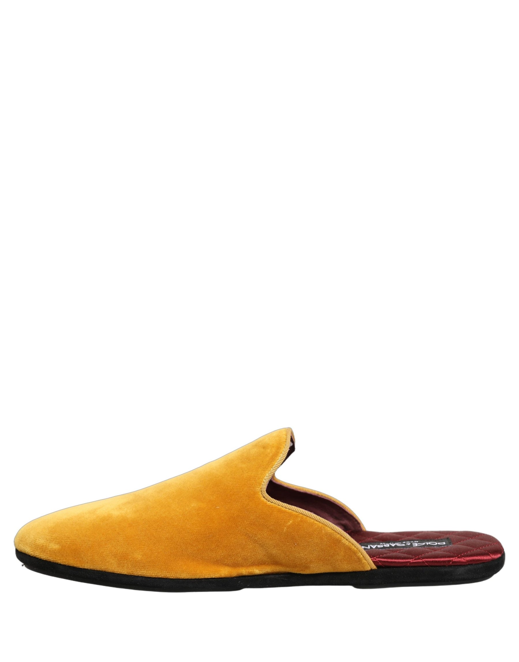 Dolce & Gabbana Yellow Suede Slides Flat Slipper Men Shoes | Regal Royce