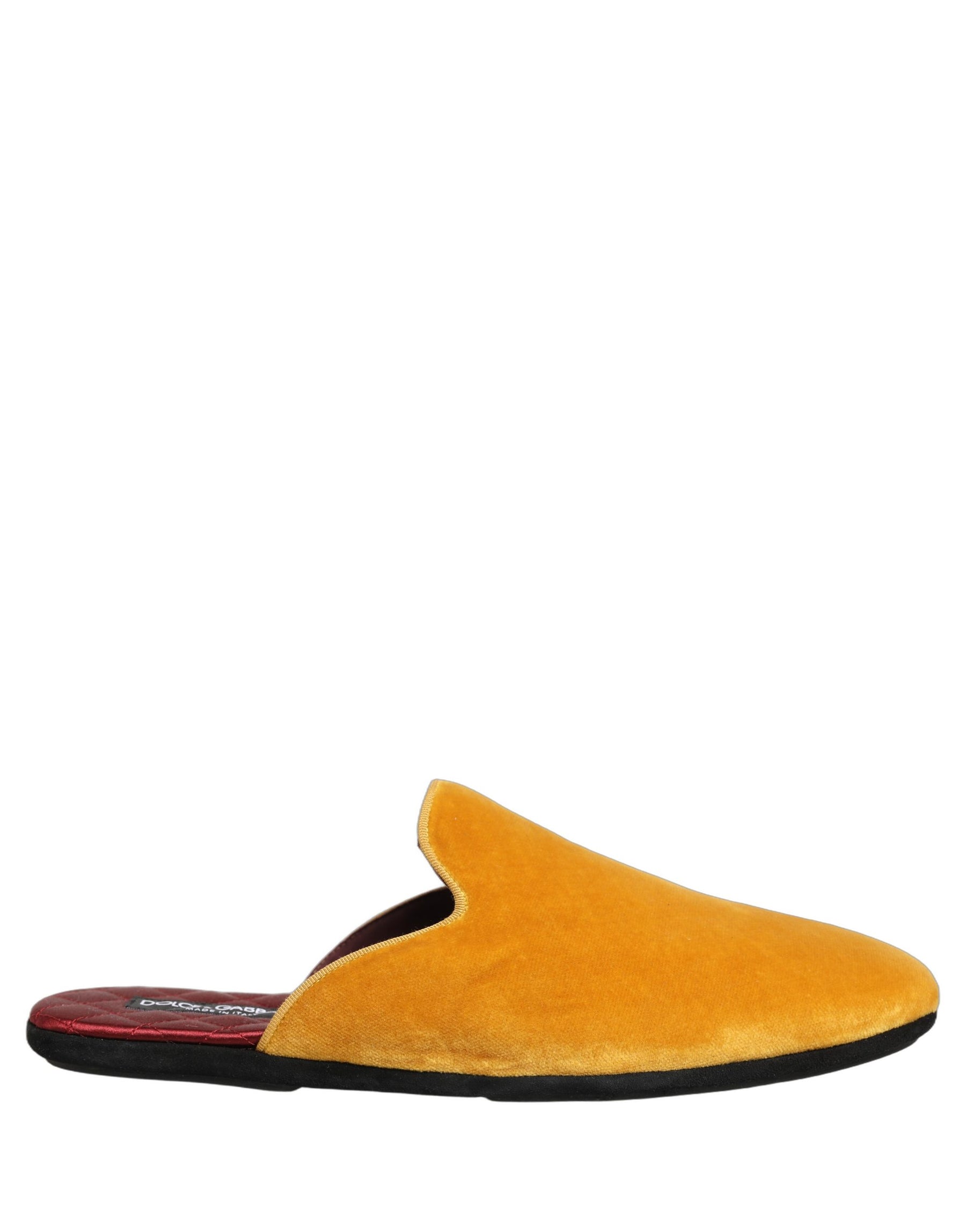 Dolce & Gabbana Yellow Suede Slides Flat Slipper Men Shoes | Regal Royce